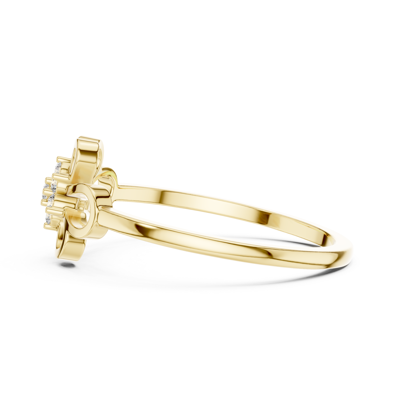  Gold Fleur Harmony Ring Side View