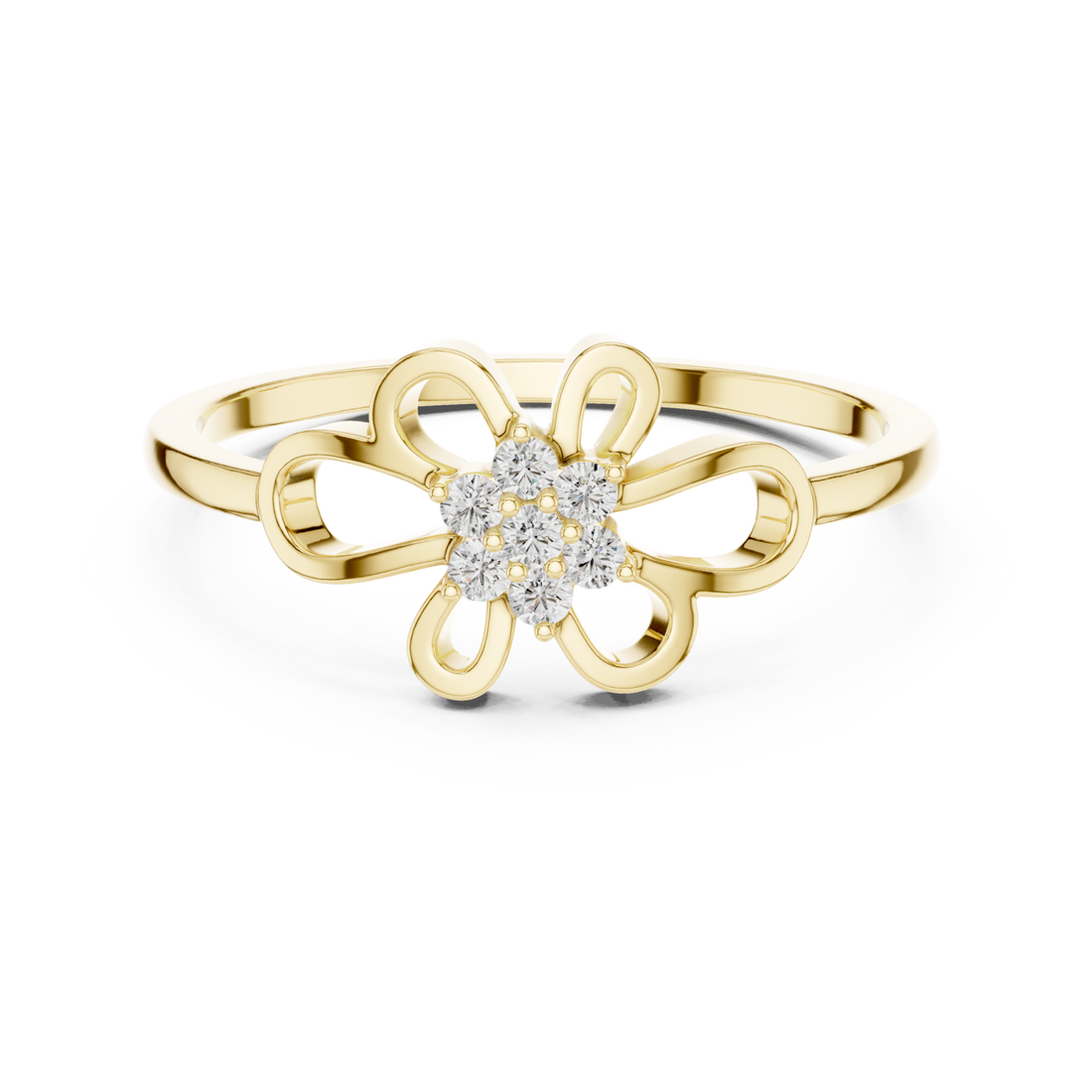 Gold Fleur Harmony Ring Right View