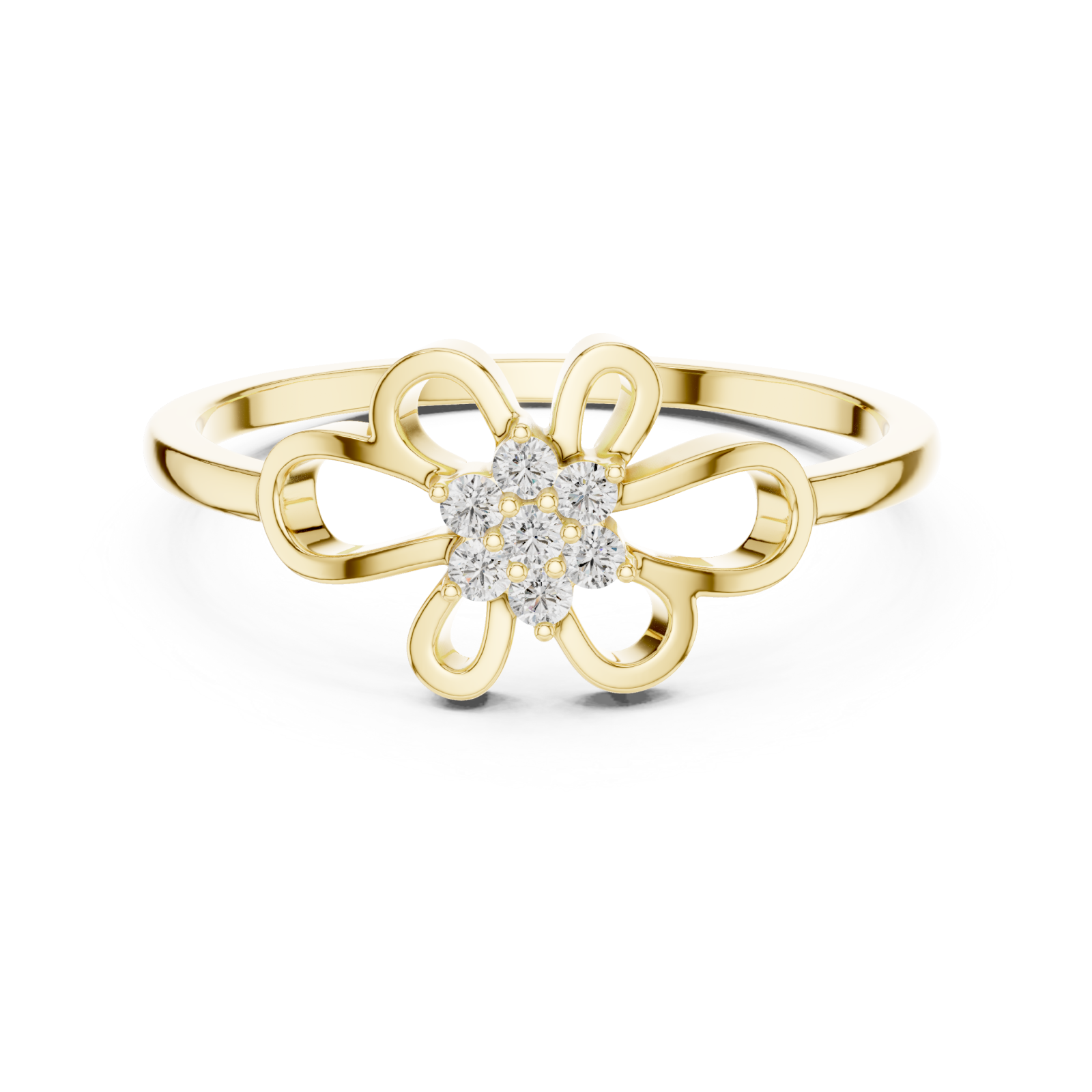  Gold Fleur Harmony Ring Front View