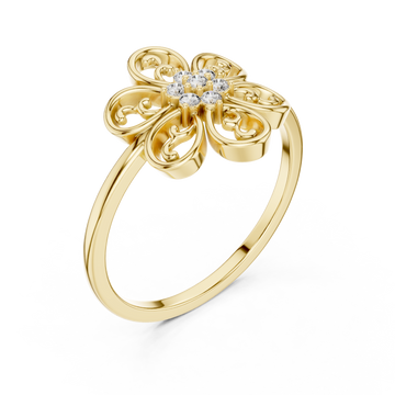 Gold Fleur Embrace Ring Right View