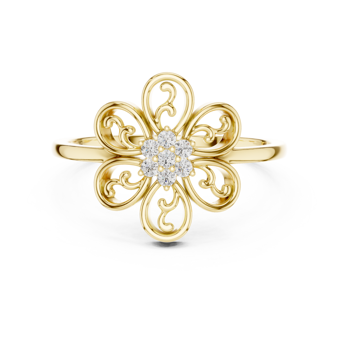 Gold Fleur Embrace Ring Right View