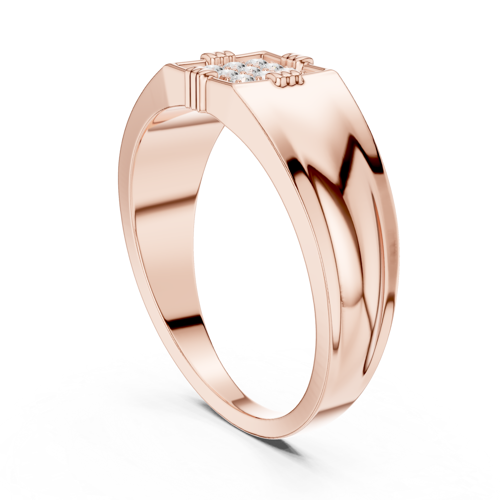 Rose Gold Regency Crest Ring Left View