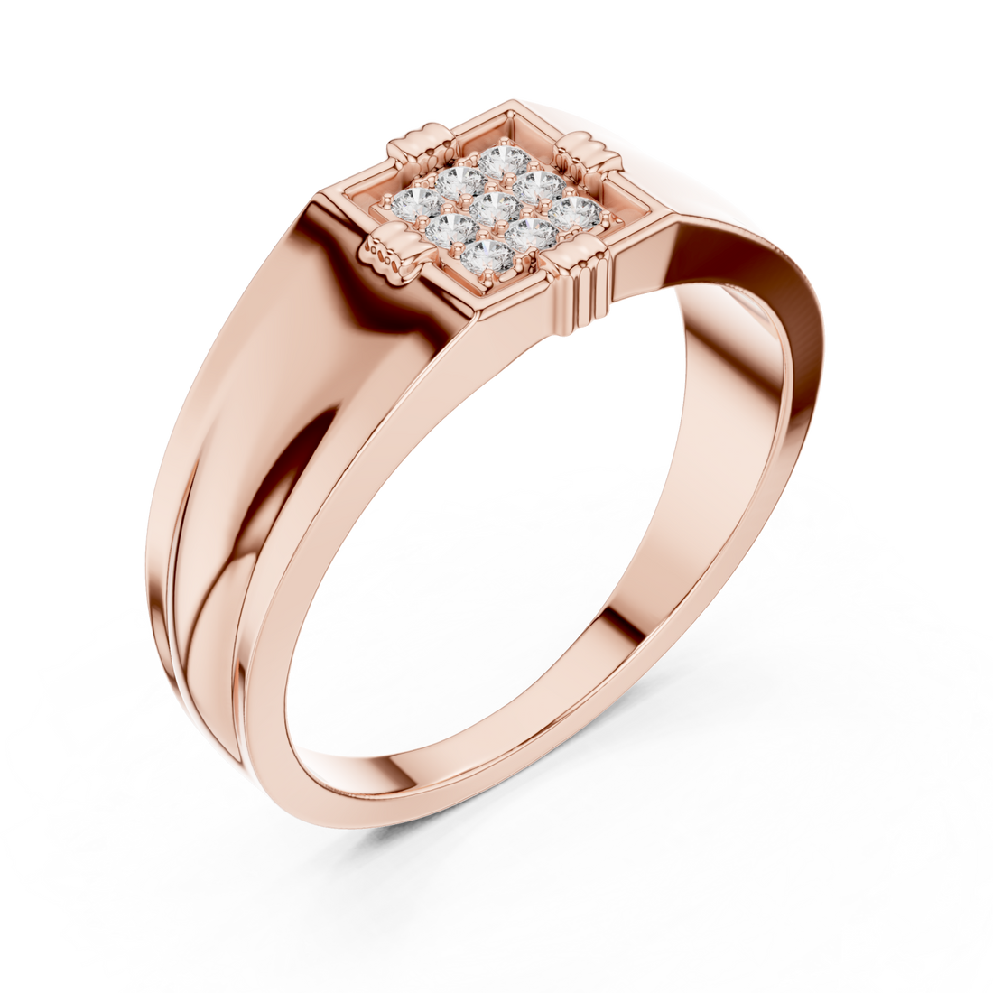  Rose Gold Regency Crest Ring Right View