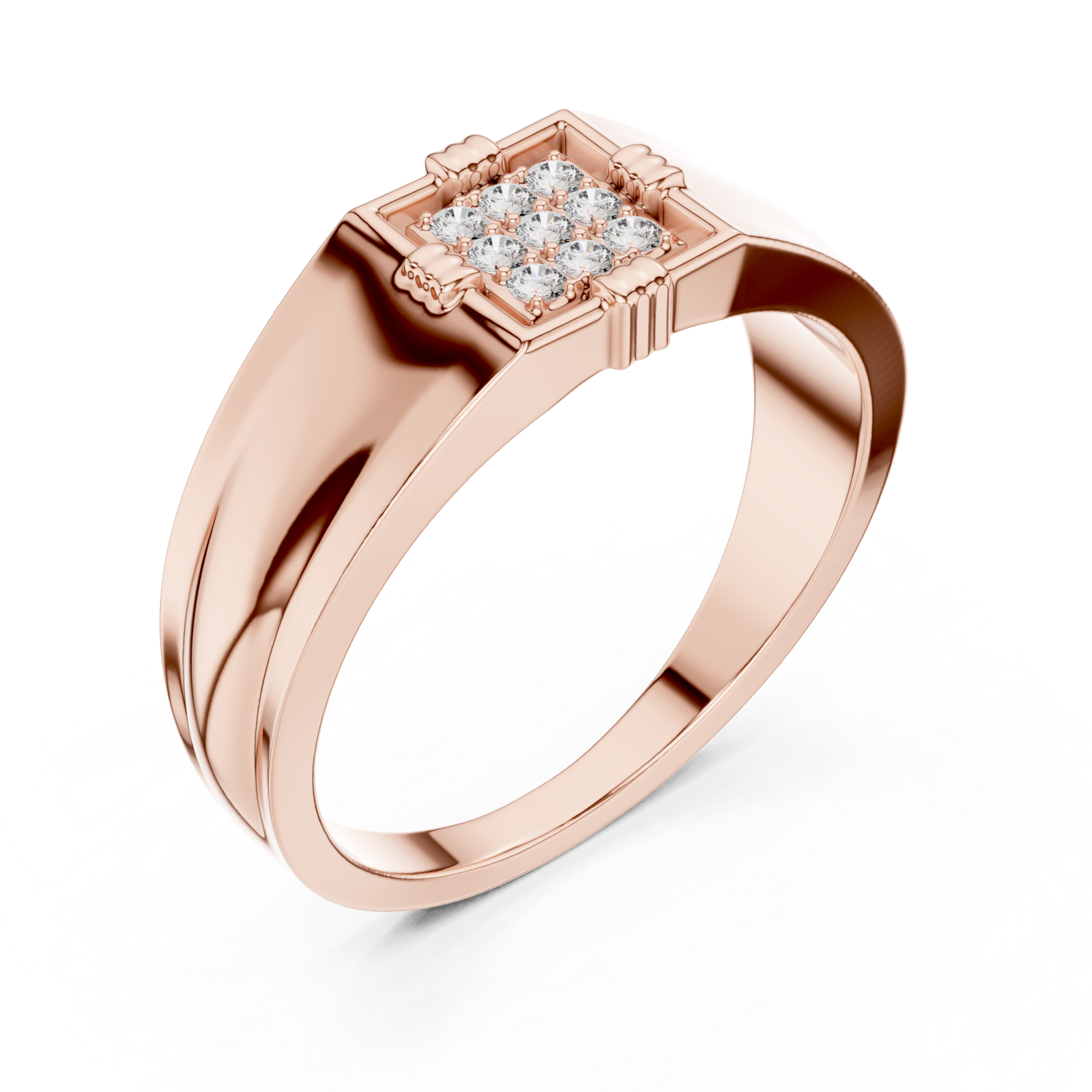  Rose Gold Regency Crest Ring Right View