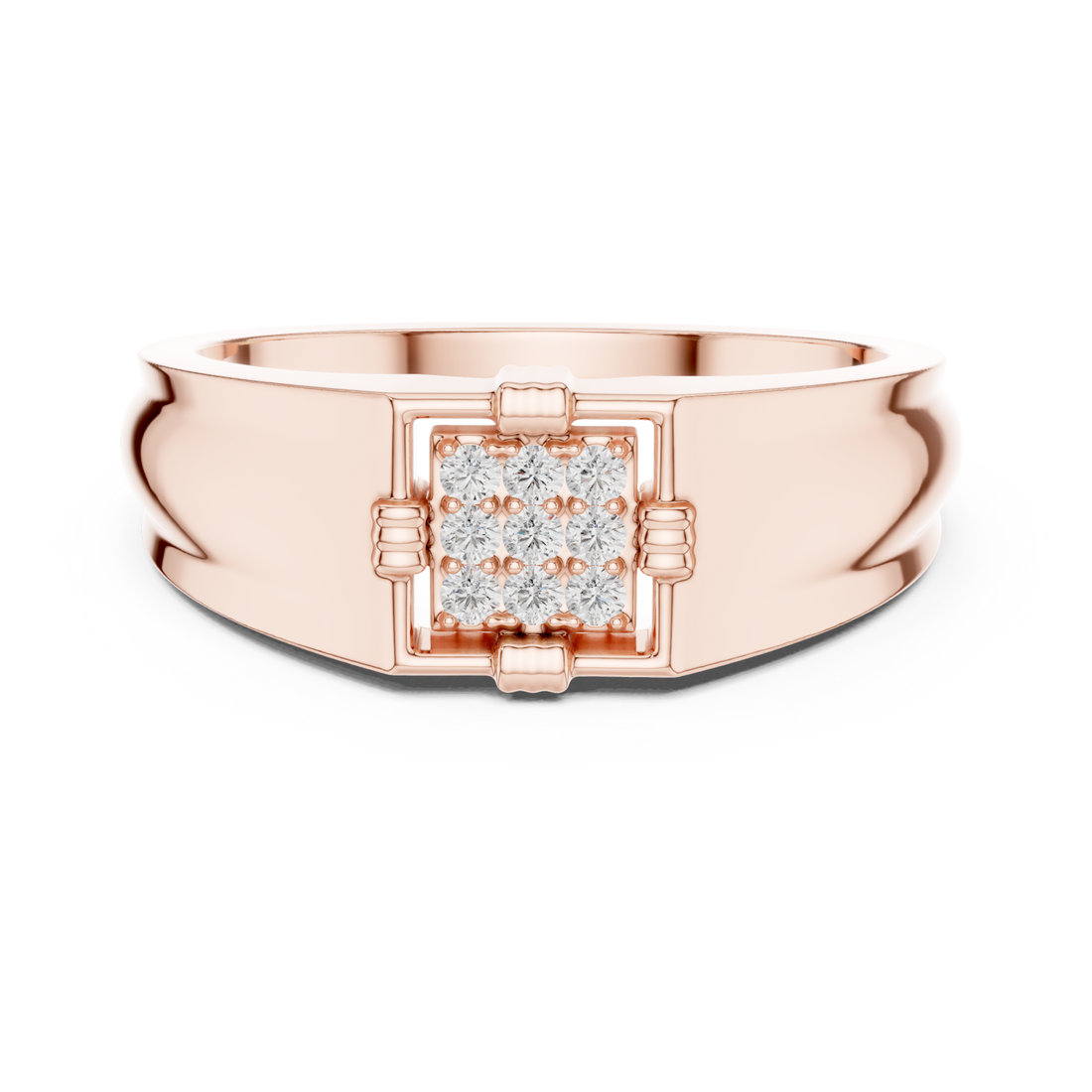 Rose Gold Regency Crest Ring Right View