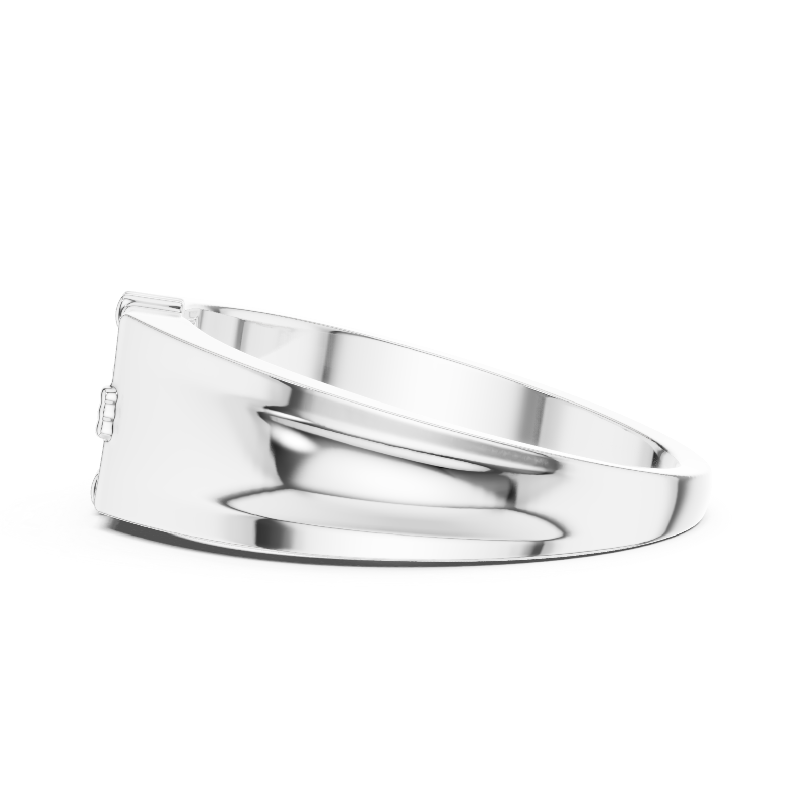  White Gold Regency Crest Ring Side View