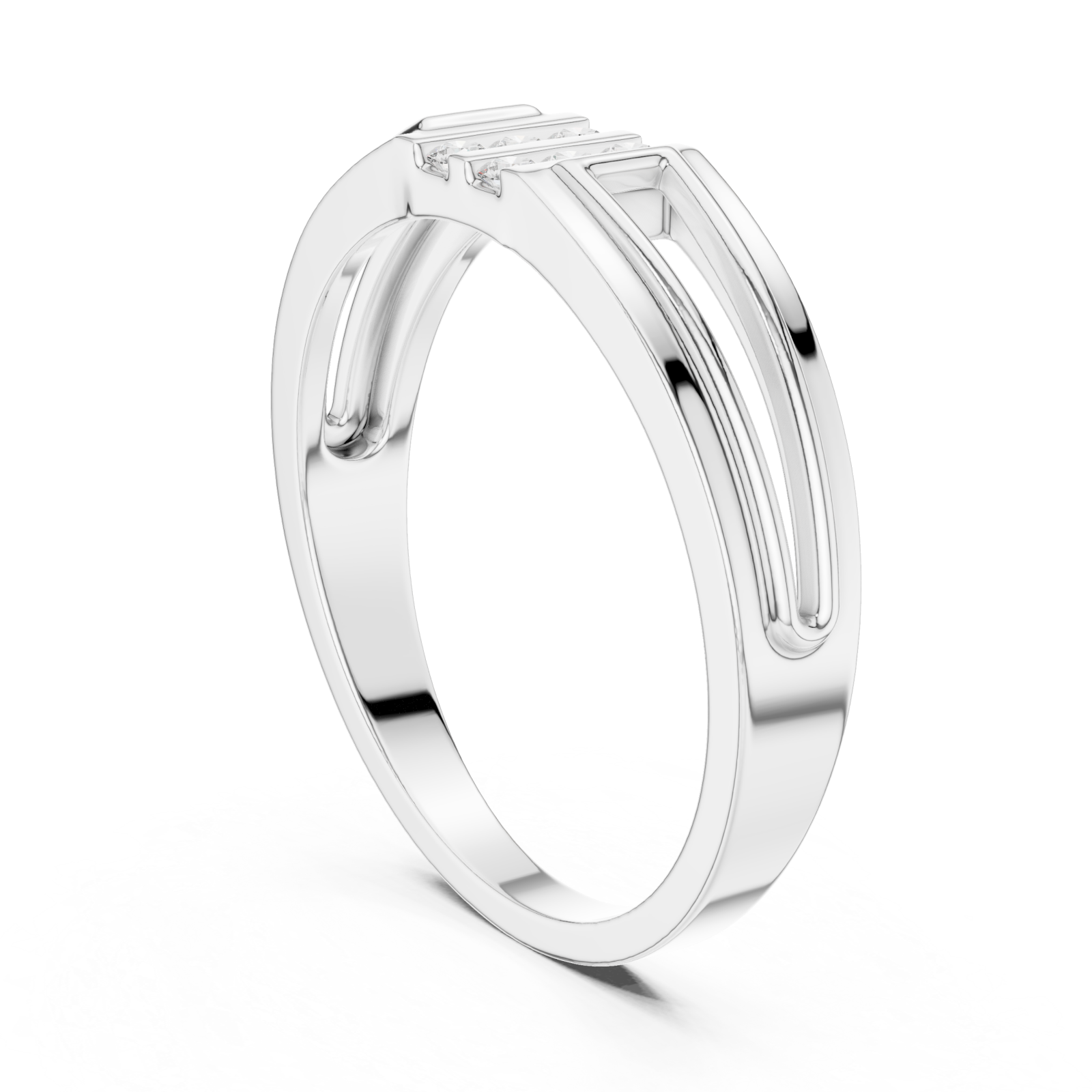  White Gold Regal Elevate Ring Left View