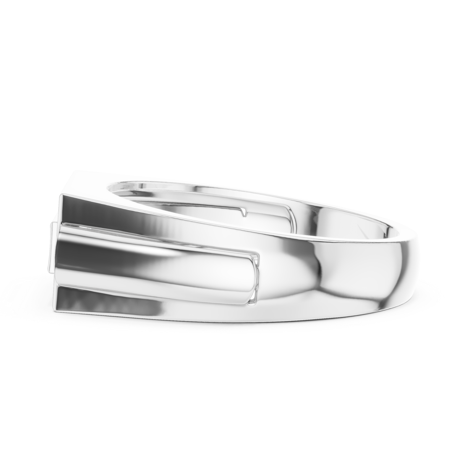  White Gold Regal Frame Ring Side View