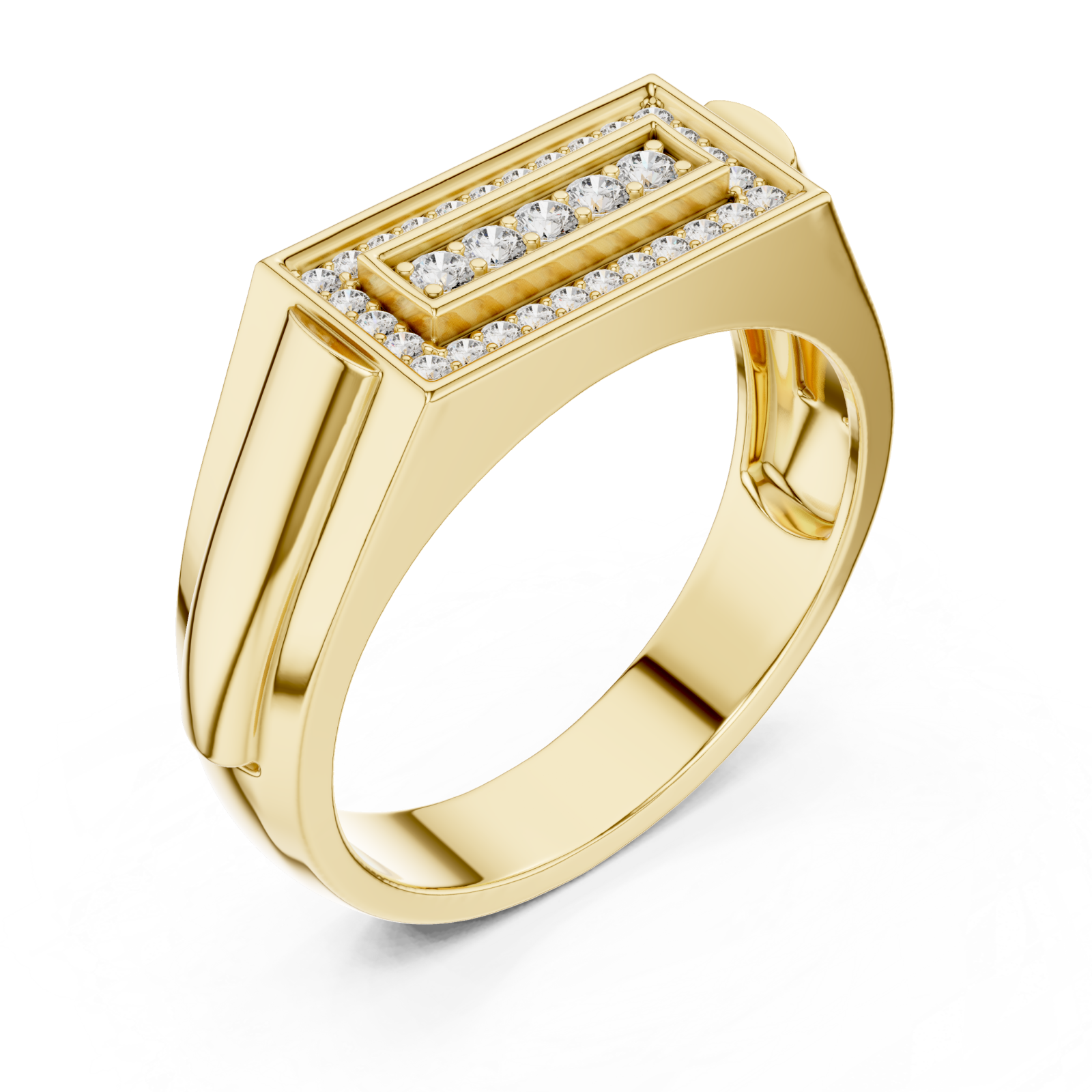 Gold Regal Frame Ring Right View