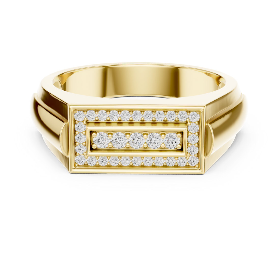 Gold Regal Frame Ring Right View