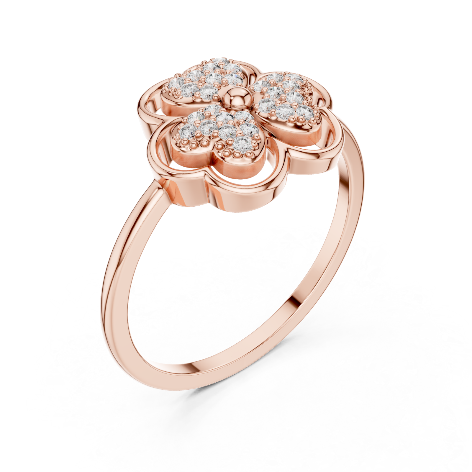  Rose Gold Petal Charm Ring Right View
