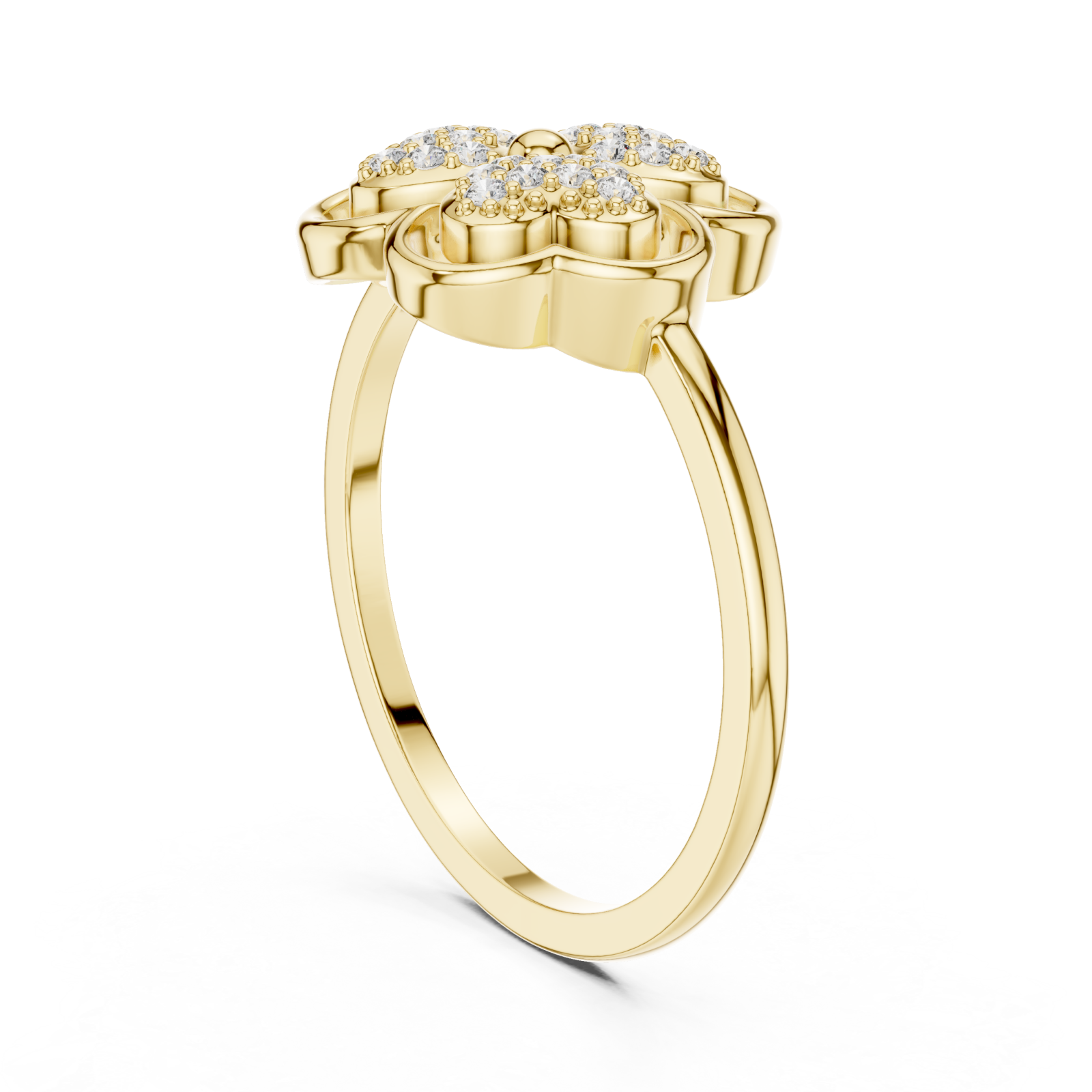  Gold Petal Charm Ring Left View