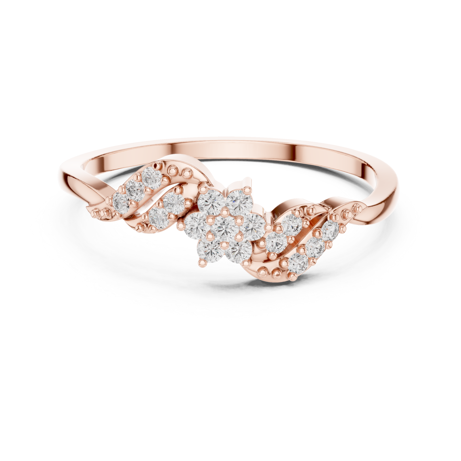  Rose Gold Twilight Crest Ring Front View
