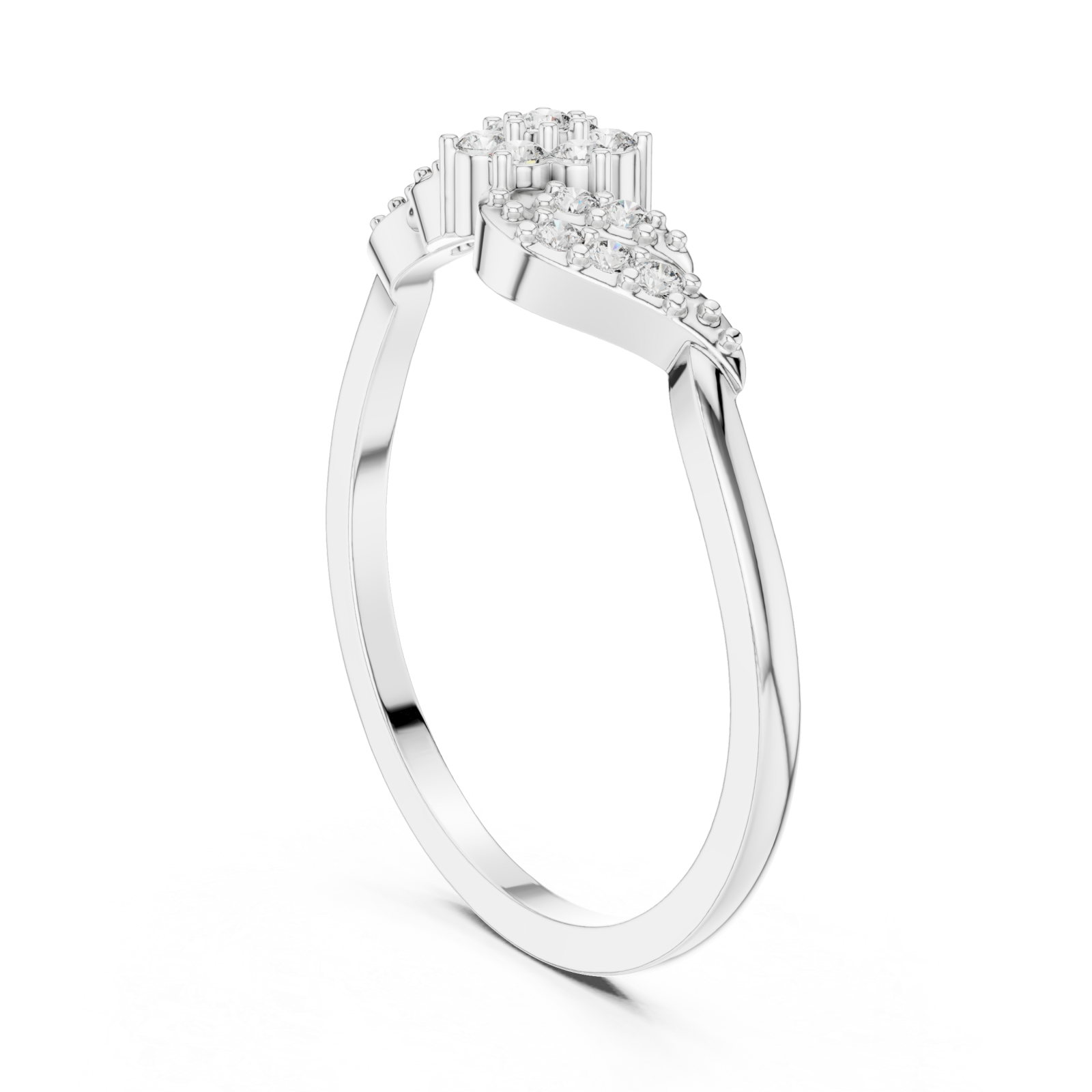  White Gold Twilight Crest Ring Left View
