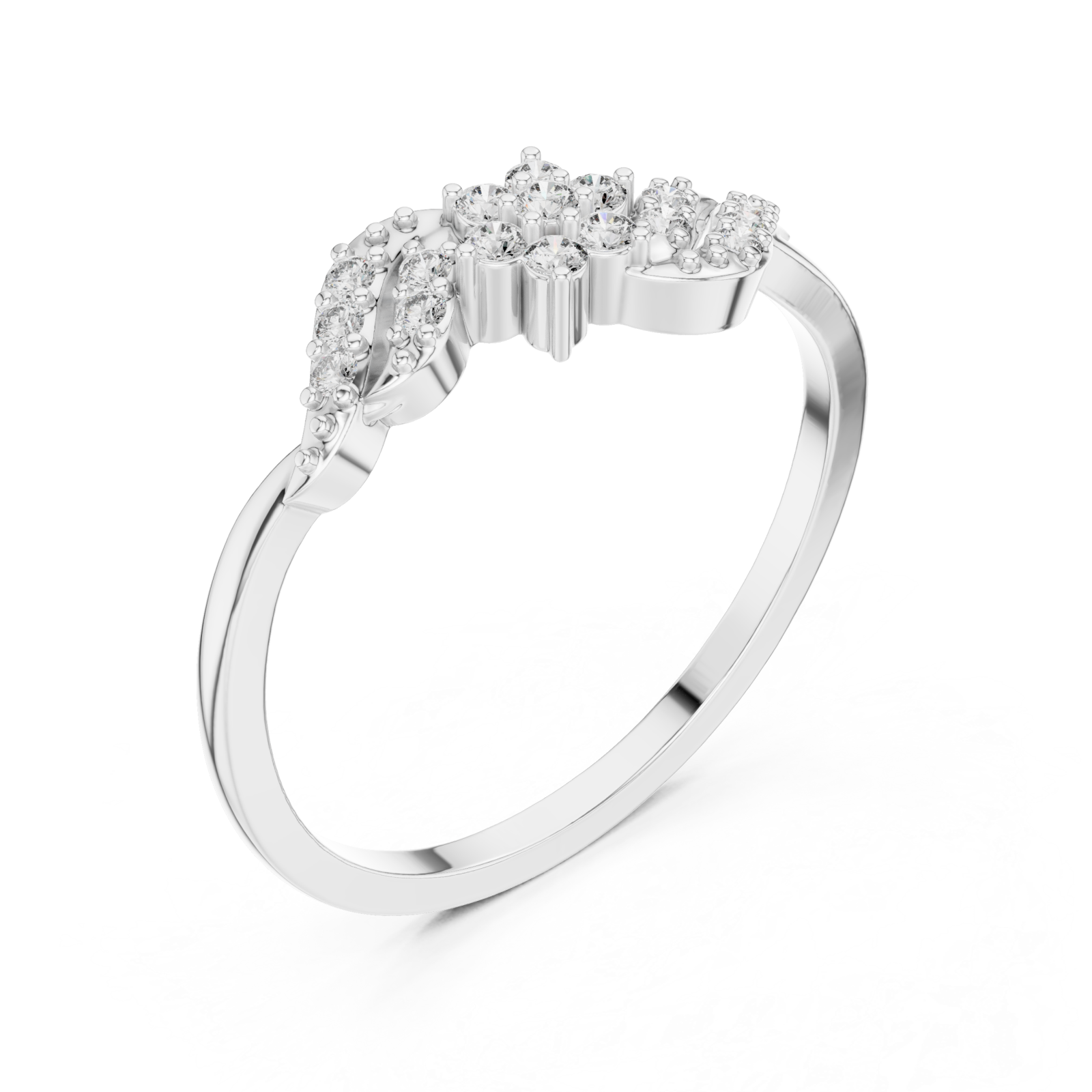  White Gold Twilight Crest Ring Right View
