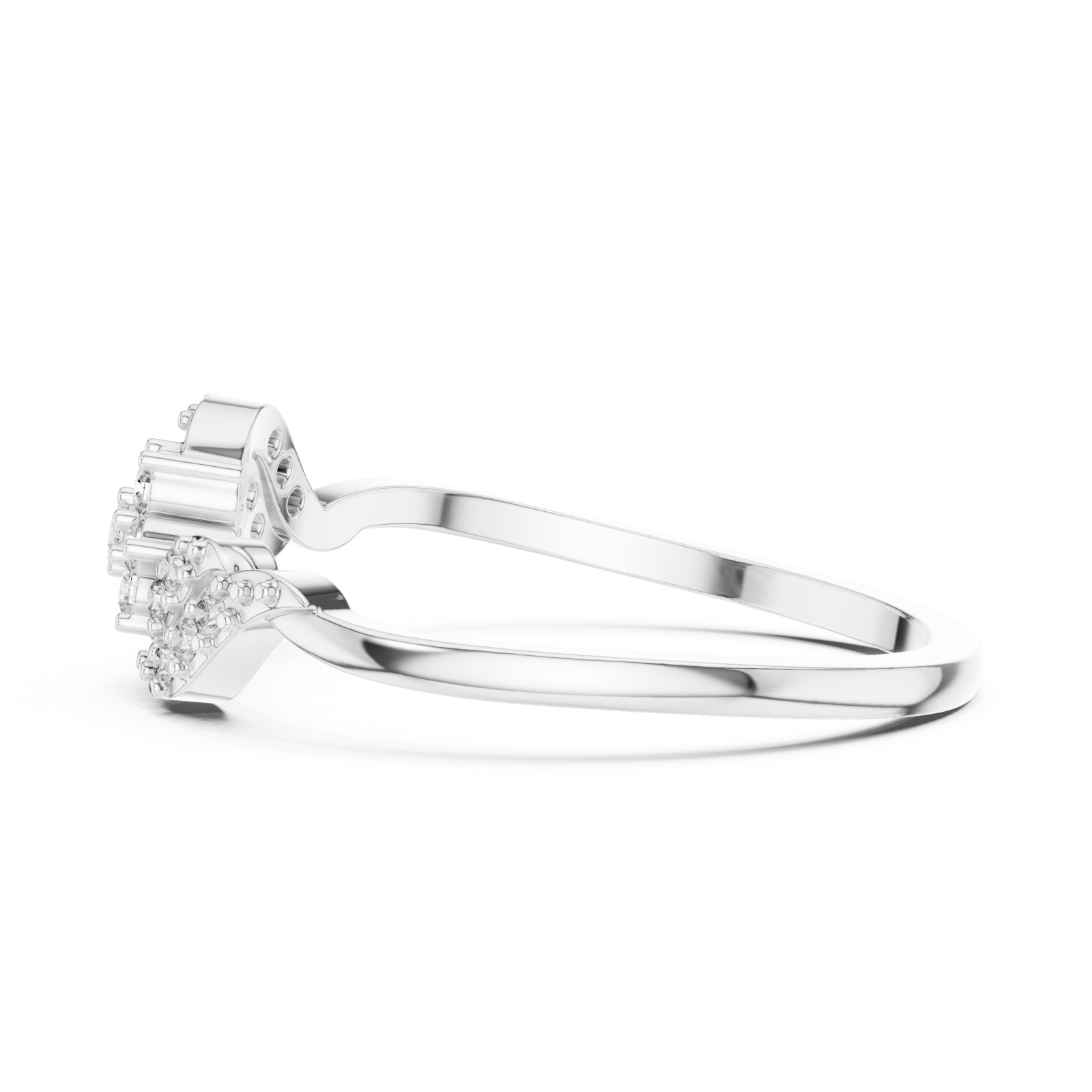  White Gold Twilight Crest Ring Side View