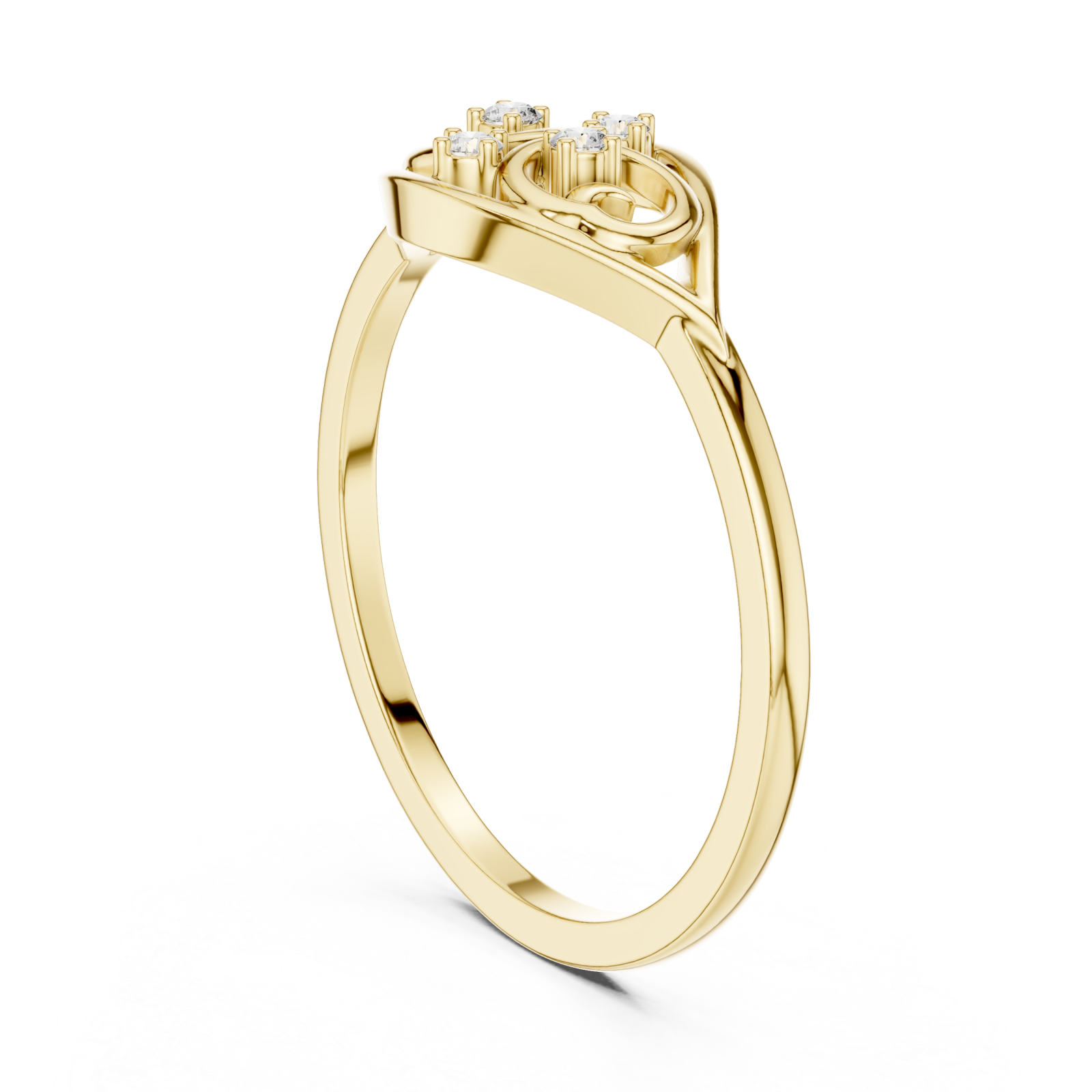  Gold Petal Swirl Ring Left View