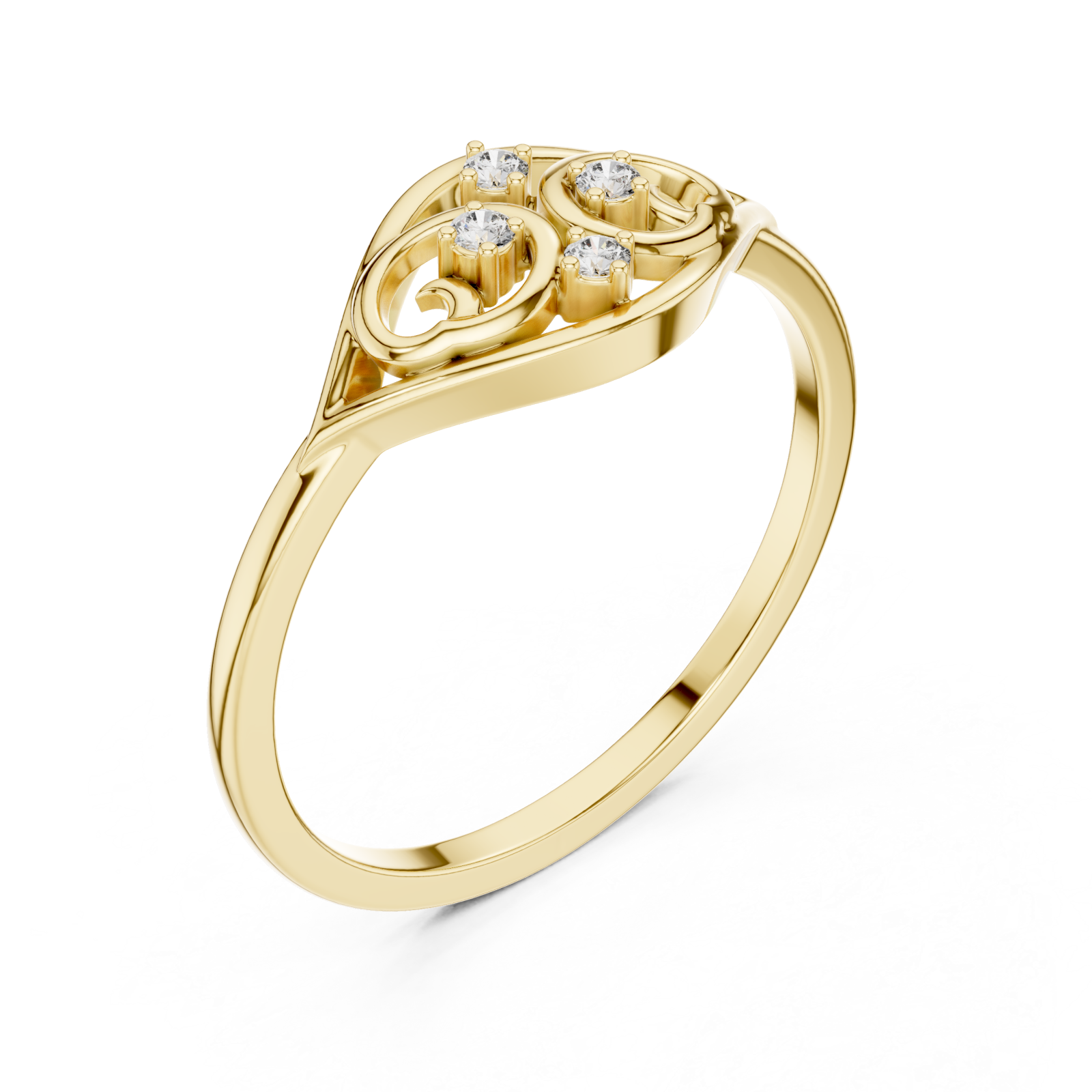 Gold Petal Swirl Ring Right View