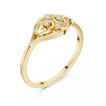 Gold Petal Swirl Ring Right View