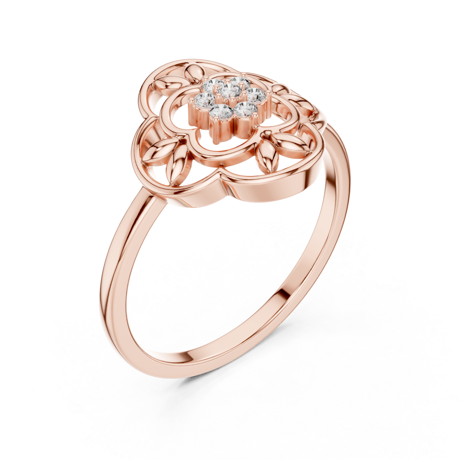  Rose Gold Petal Harmony Band Ring Right View