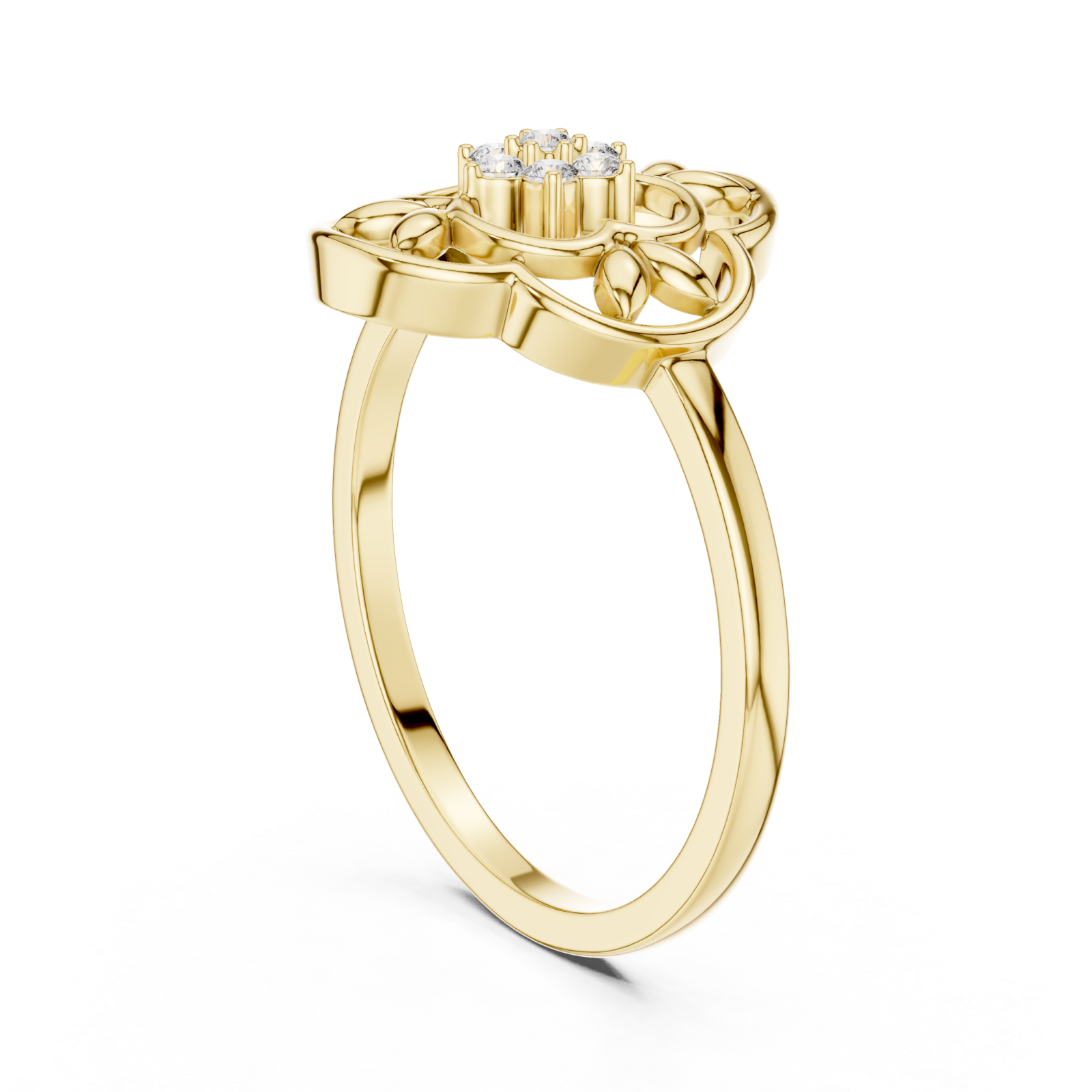  Gold Petal Harmony Band Ring Left View
