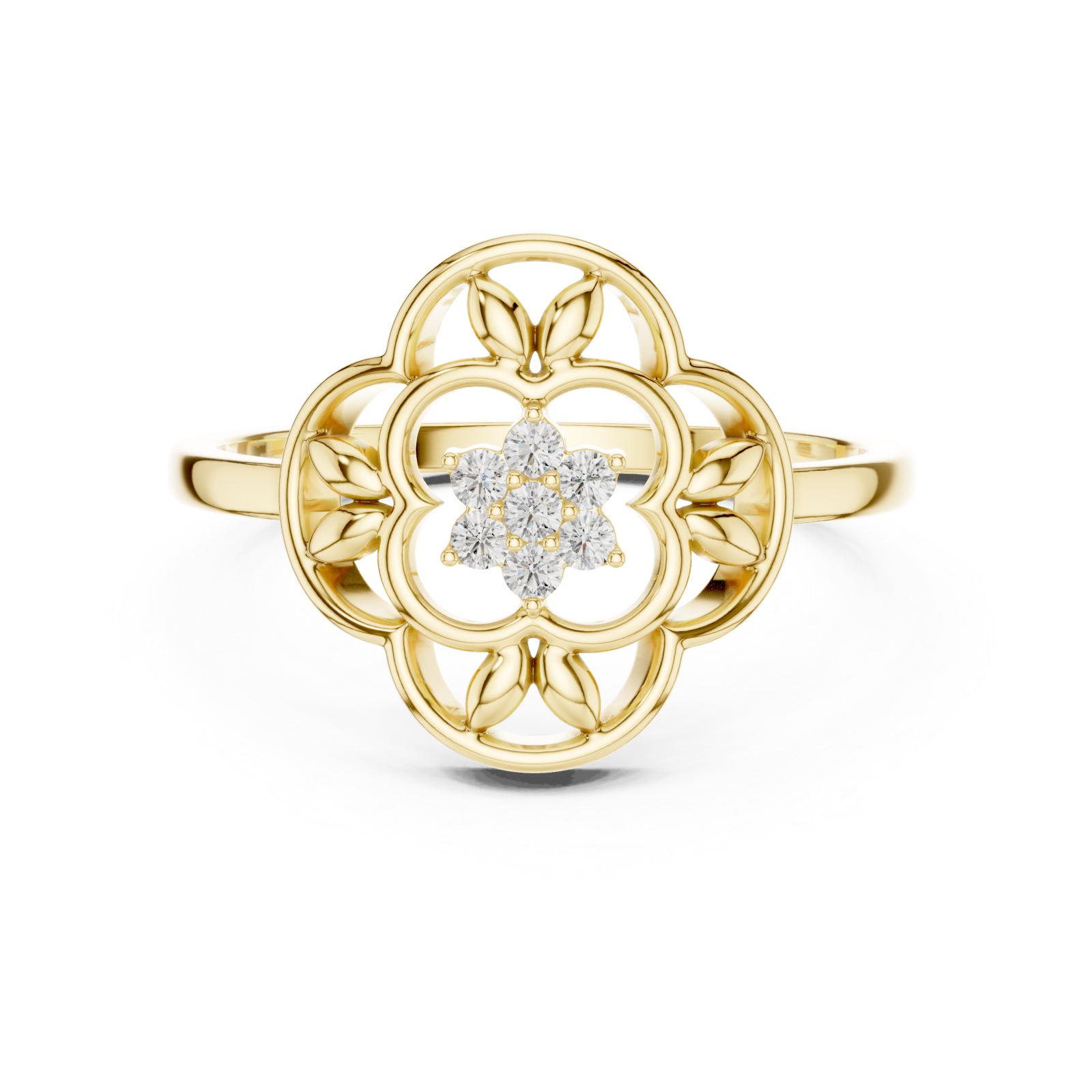  Gold Petal Harmony Band Ring Front View