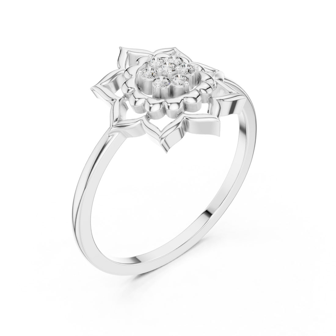  White Gold Blossom Aura Ring Right View