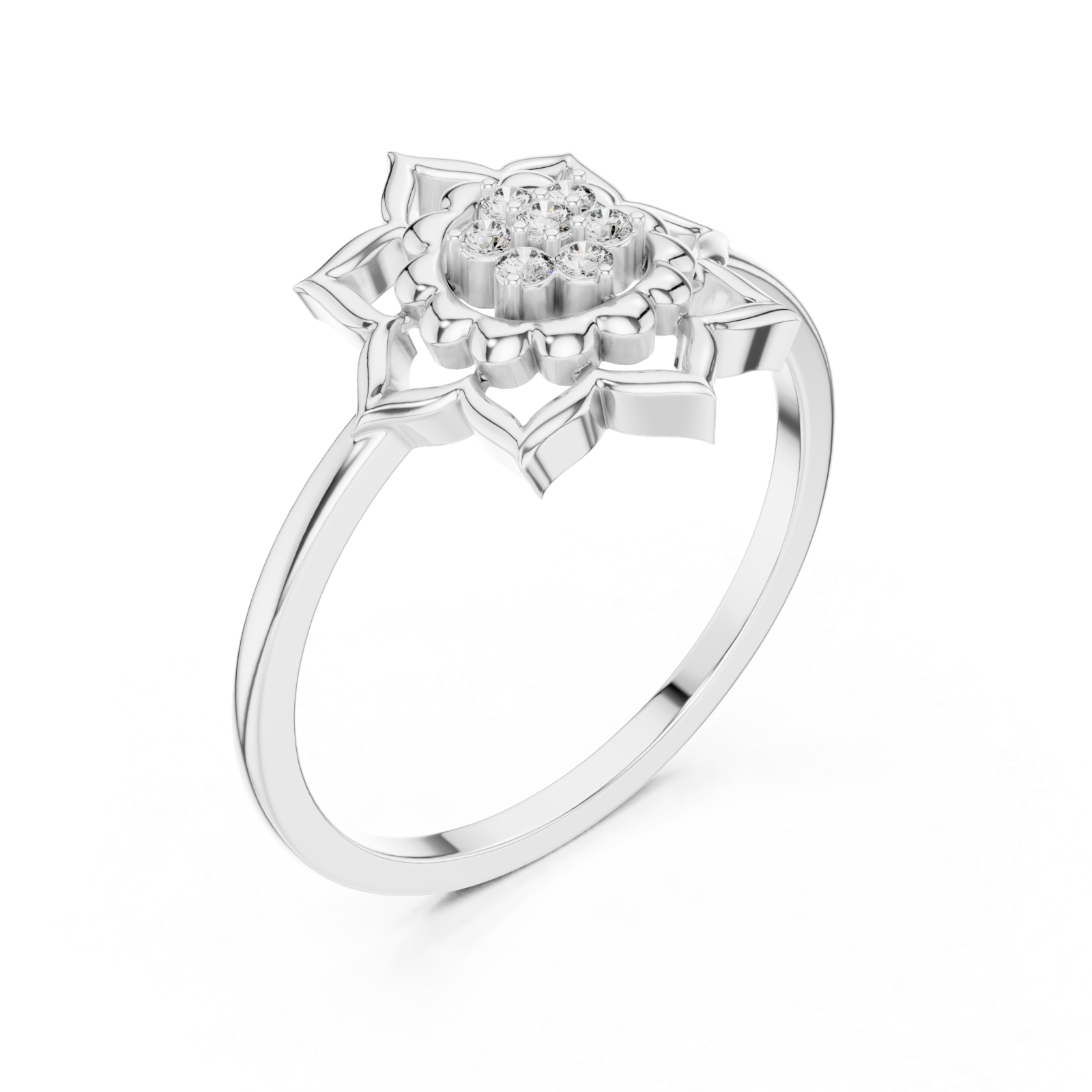  White Gold Blossom Aura Ring Right View