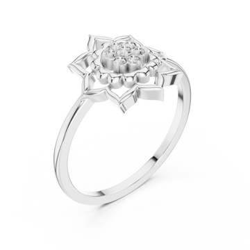 White Gold Blossom Aura Ring Right View
