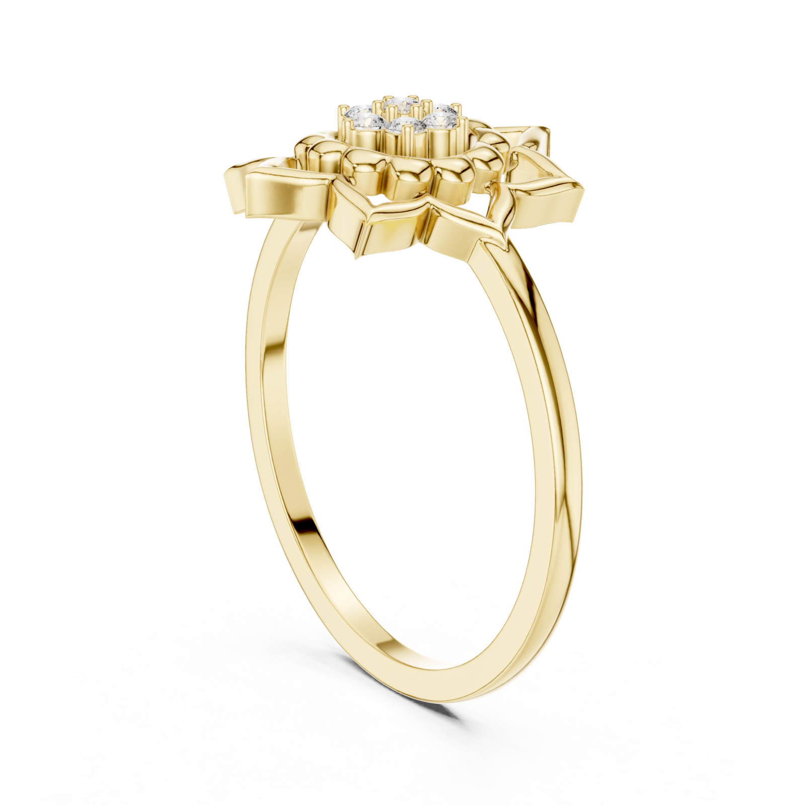  Gold Blossom Aura Ring Left View