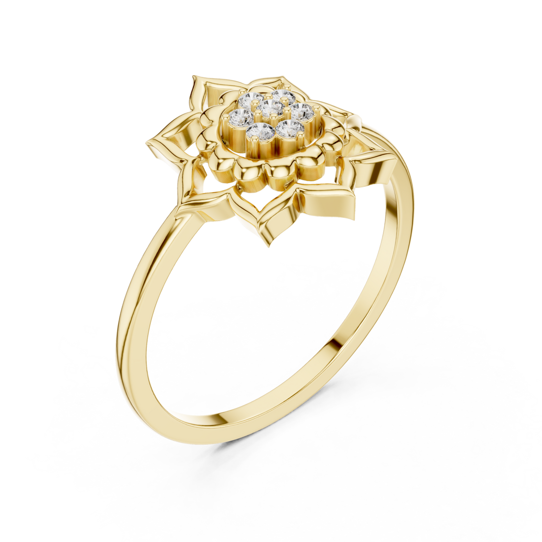 Gold Blossom Aura Ring Right View