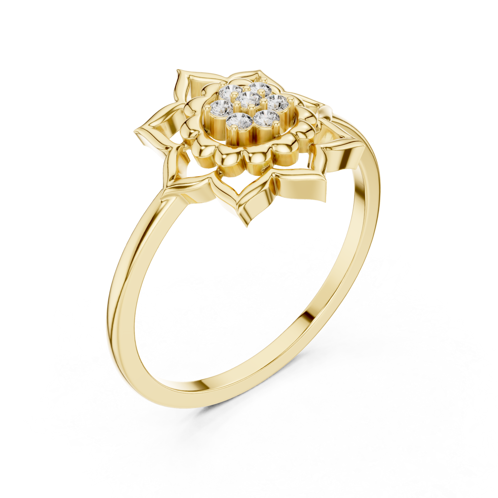 Gold Blossom Aura Ring Right View