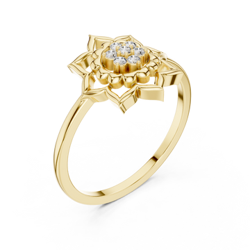 Gold Blossom Aura Ring Right View