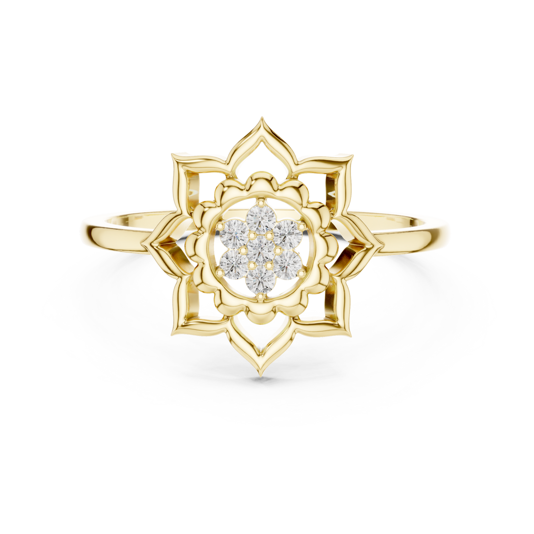 Gold Blossom Aura Ring Right View
