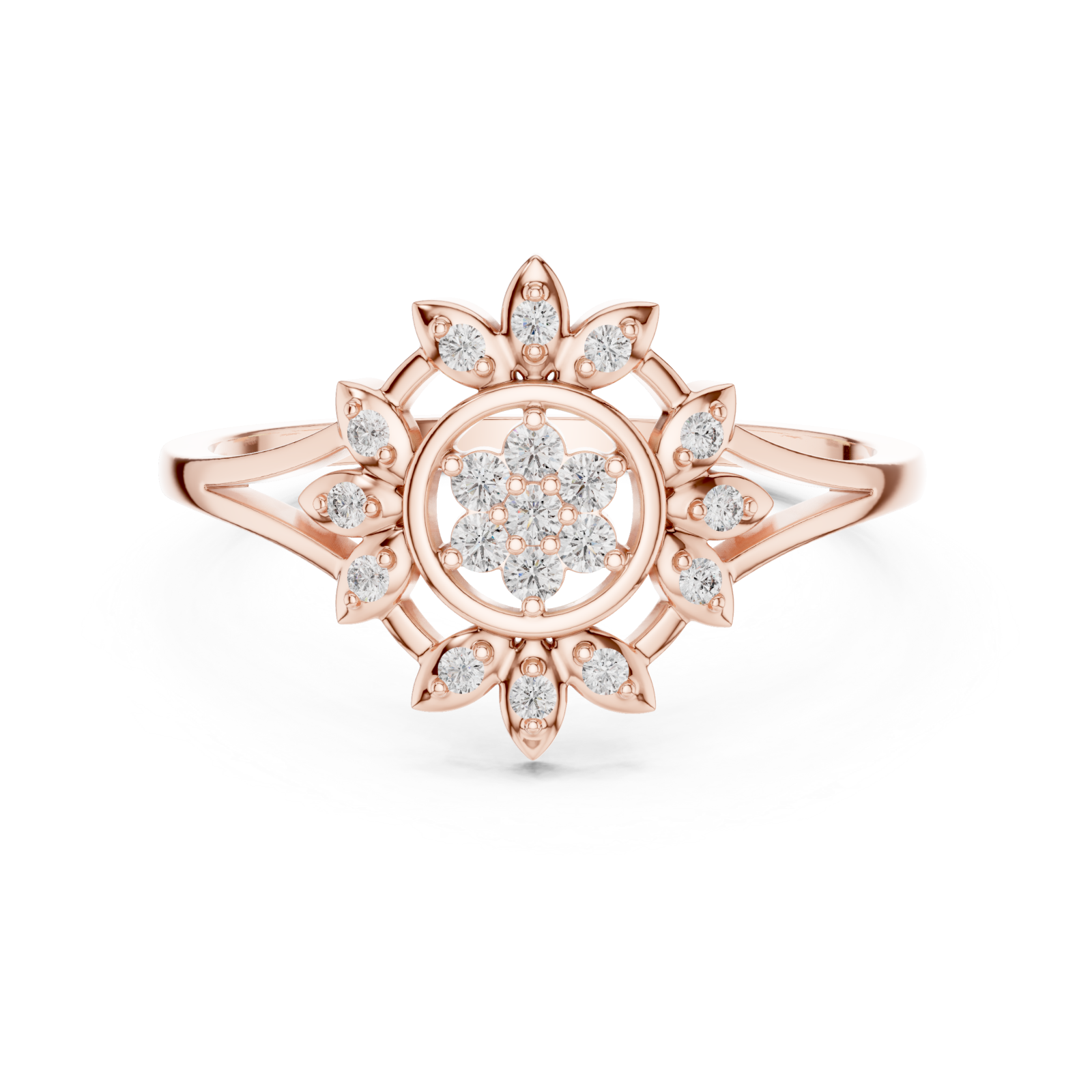  Rose Gold Solara Muse Ring Front View