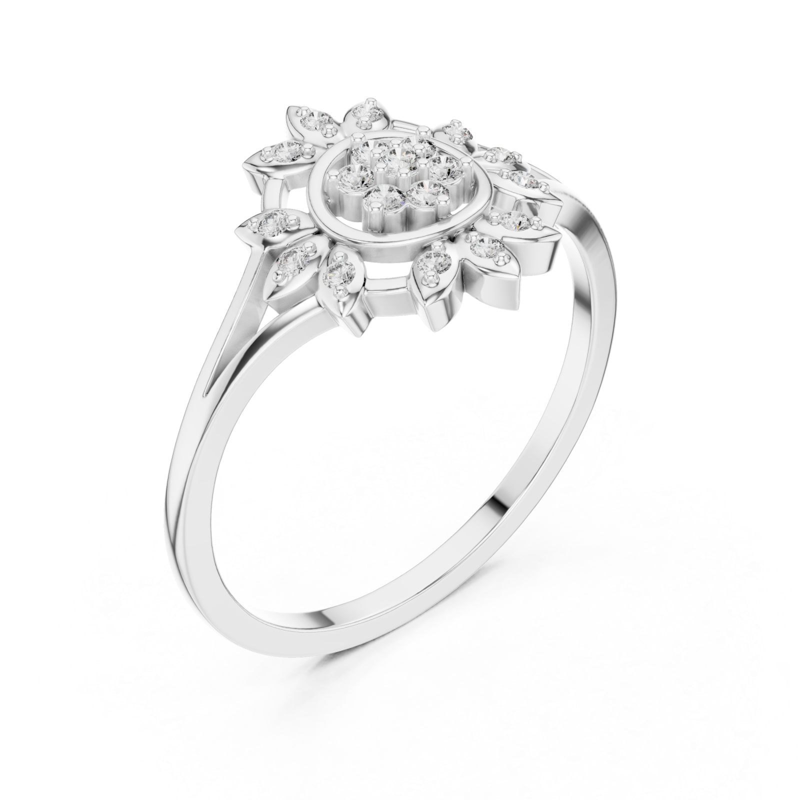  White Gold Solara Muse Ring Right View