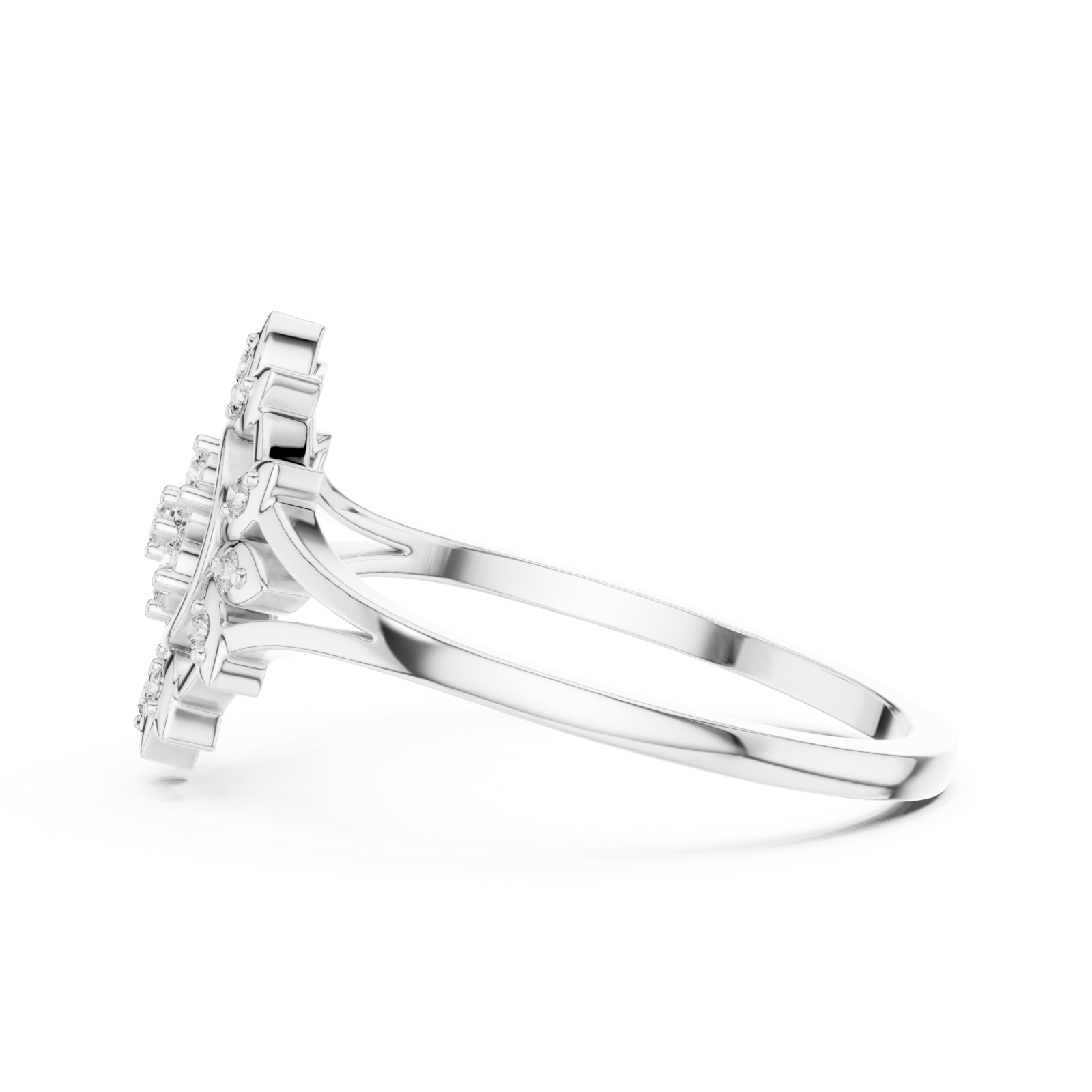  White Gold Solara Muse Ring Side View