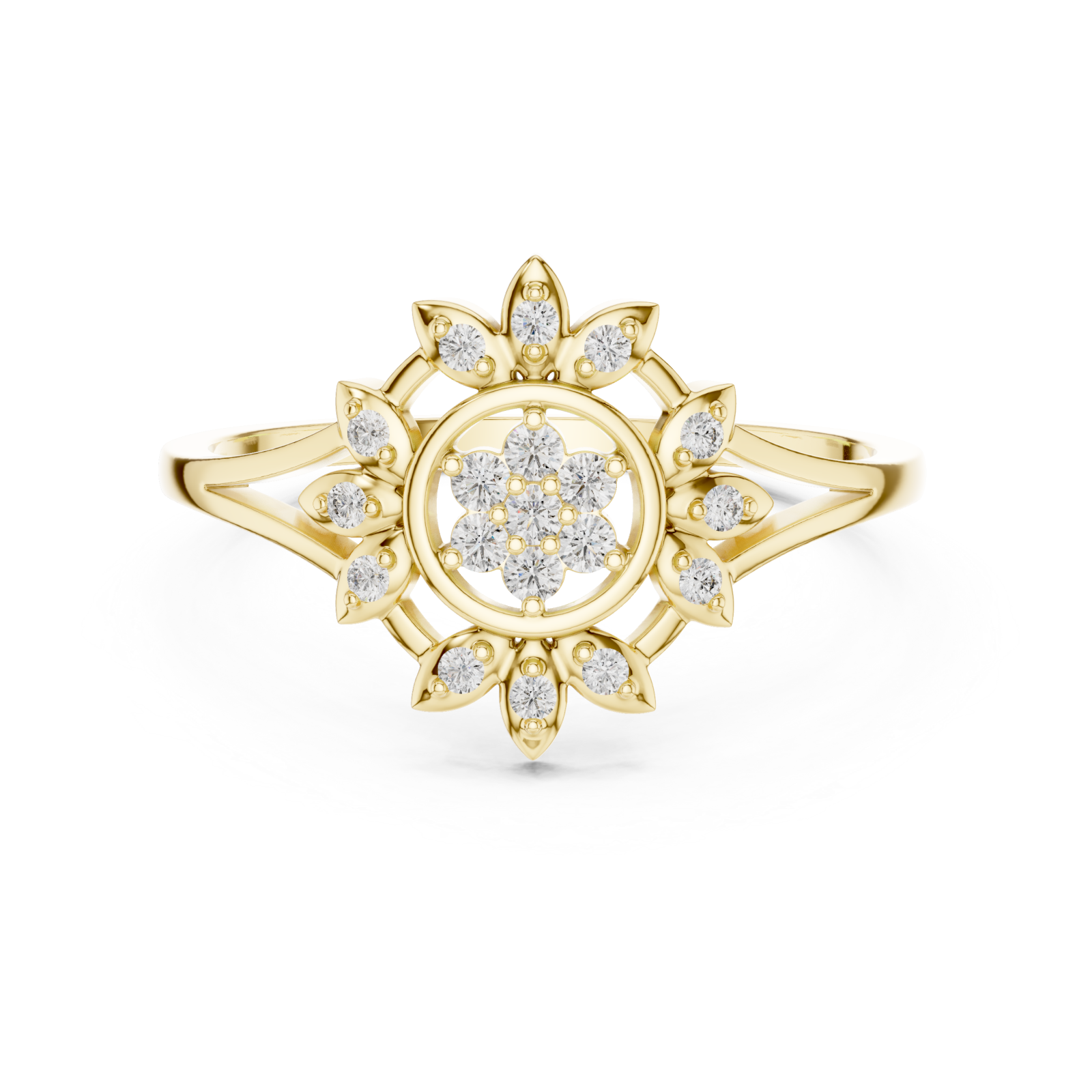  Gold Solara Muse Ring Front View