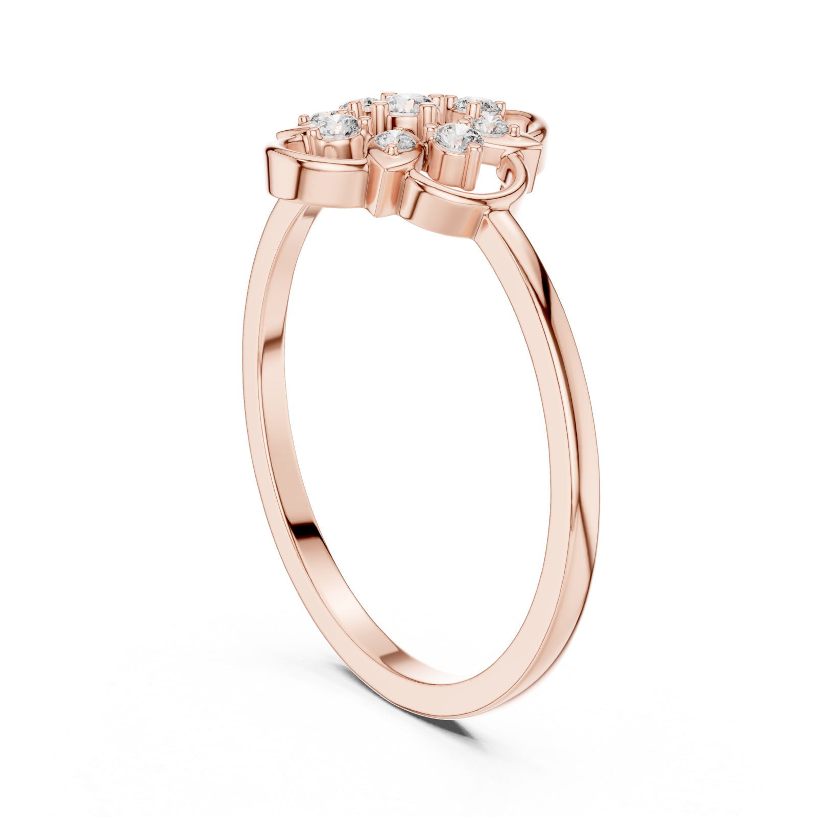 Rose Gold Petal Harmony Ring Left View