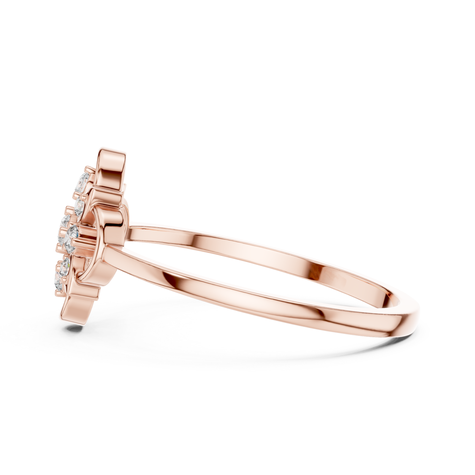  Rose Gold Petal Harmony Ring Side View