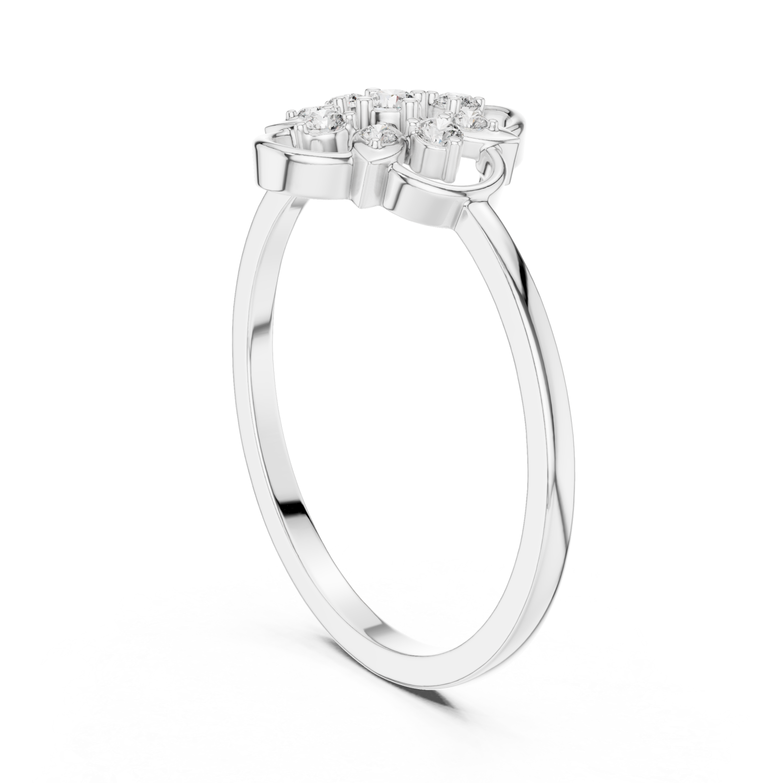  White Gold Petal Harmony Ring Left View