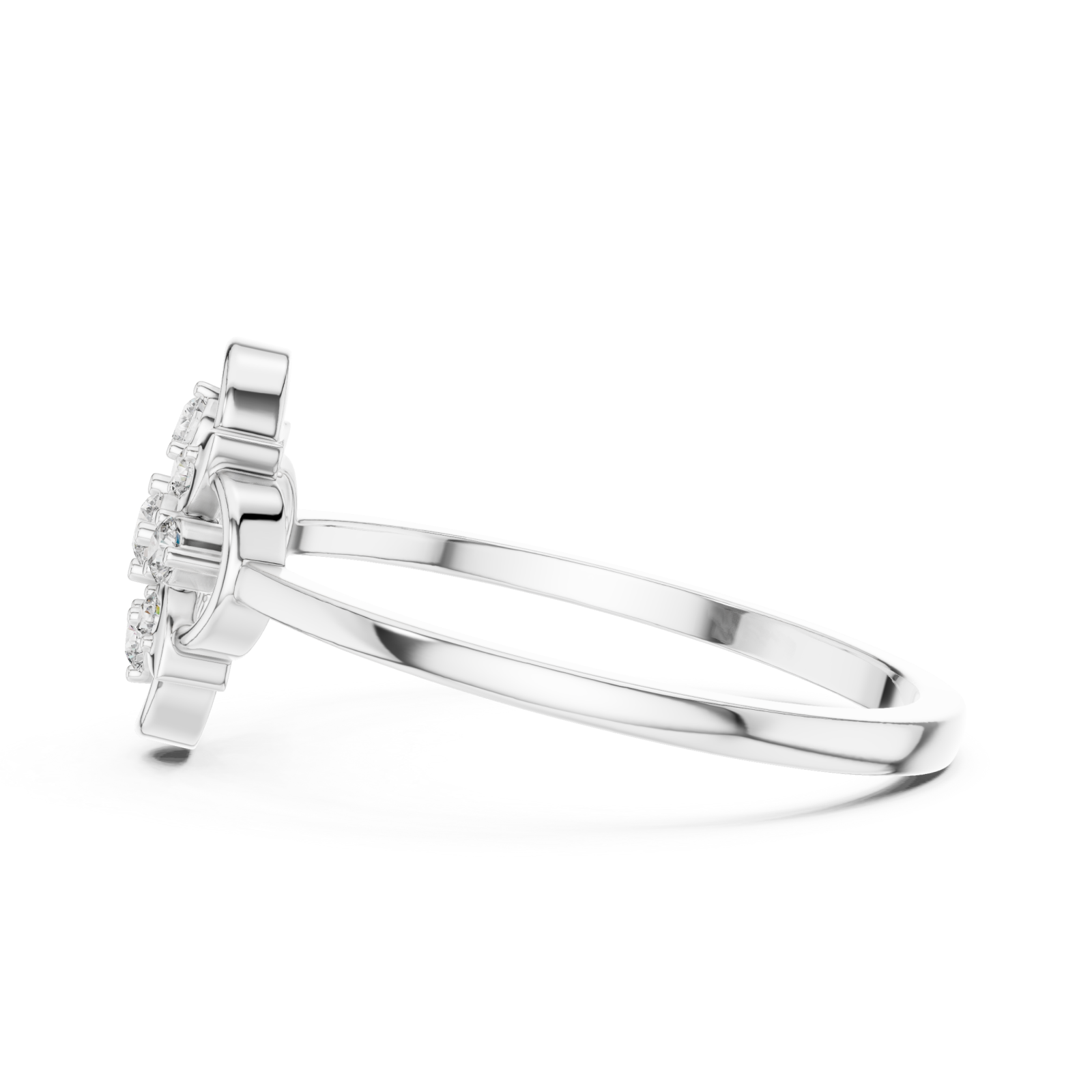  White Gold Petal Harmony Ring Side View