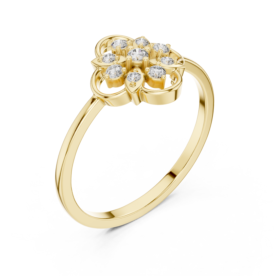 Gold Petal Harmony Ring Right View