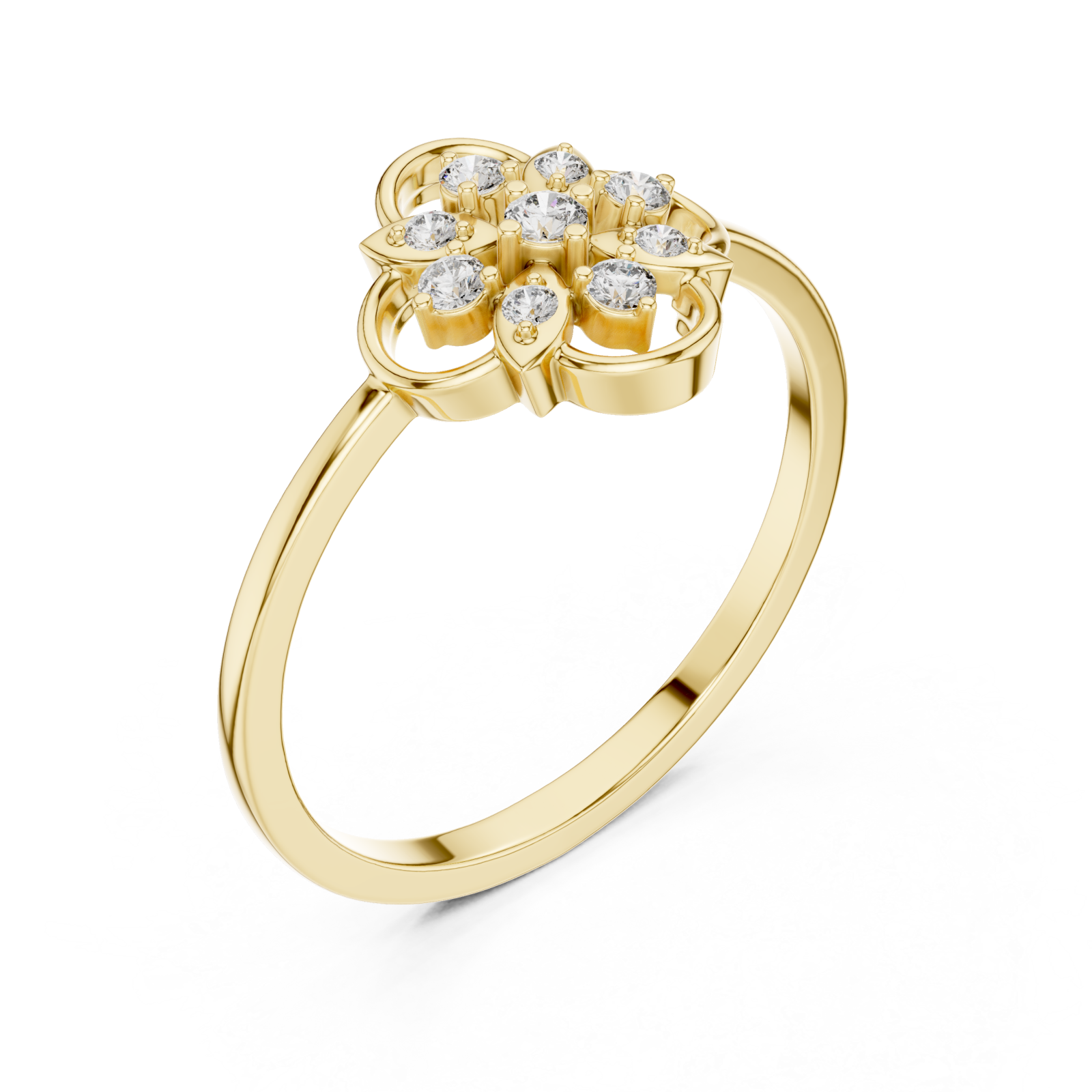 Gold Petal Harmony Ring Right View