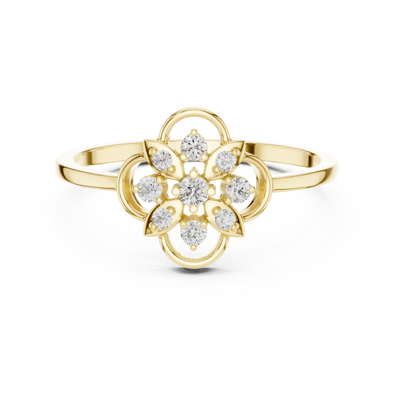  Gold Petal Harmony Ring Front View