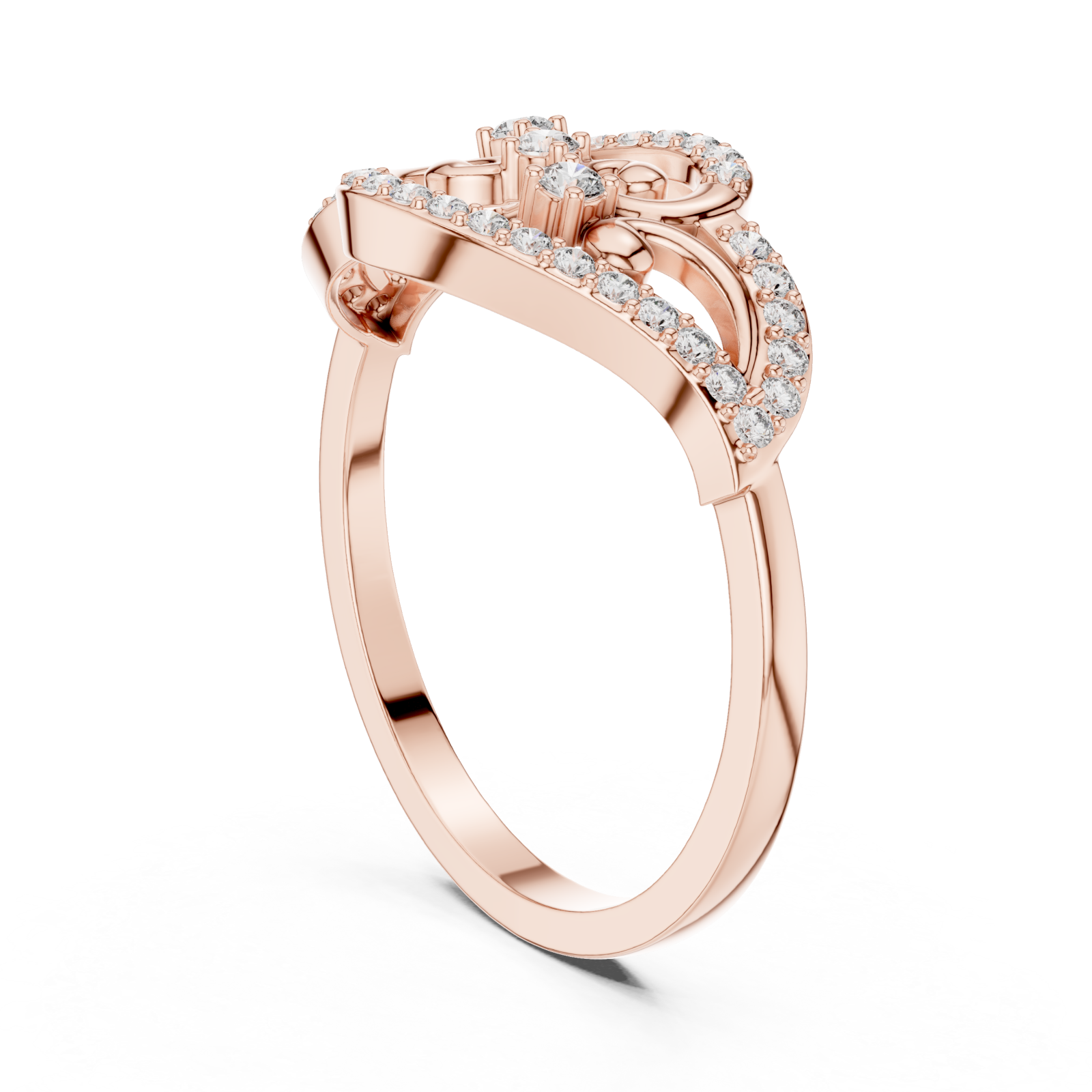  Rose Gold Vivid Fleur Ring Left View
