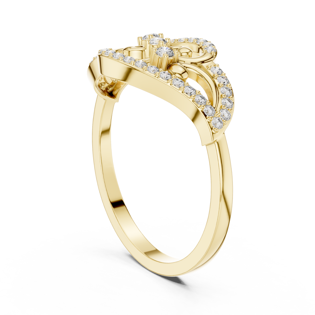 Gold Vivid Fleur Ring Right View