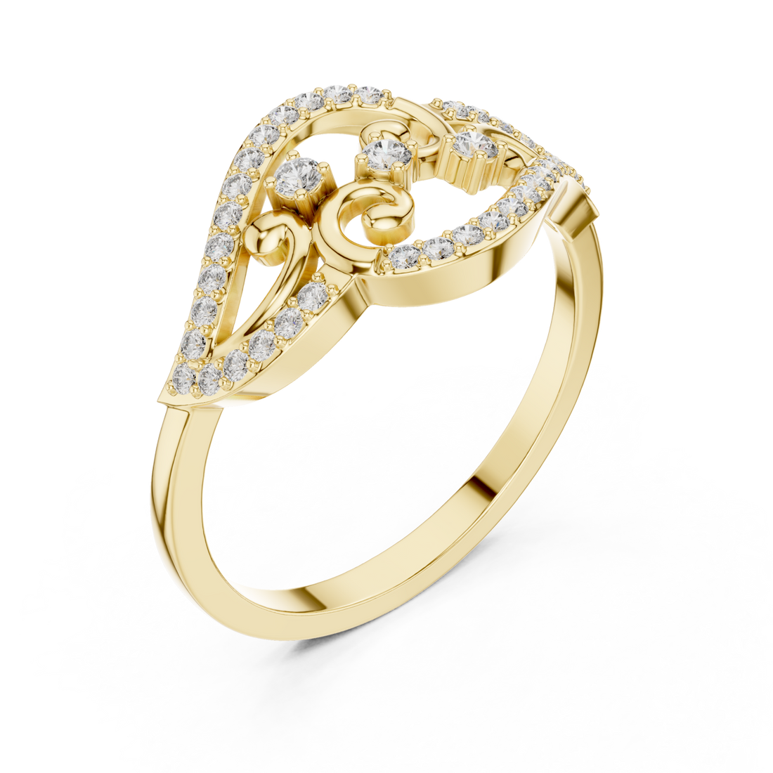 Gold Vivid Fleur Ring Right View