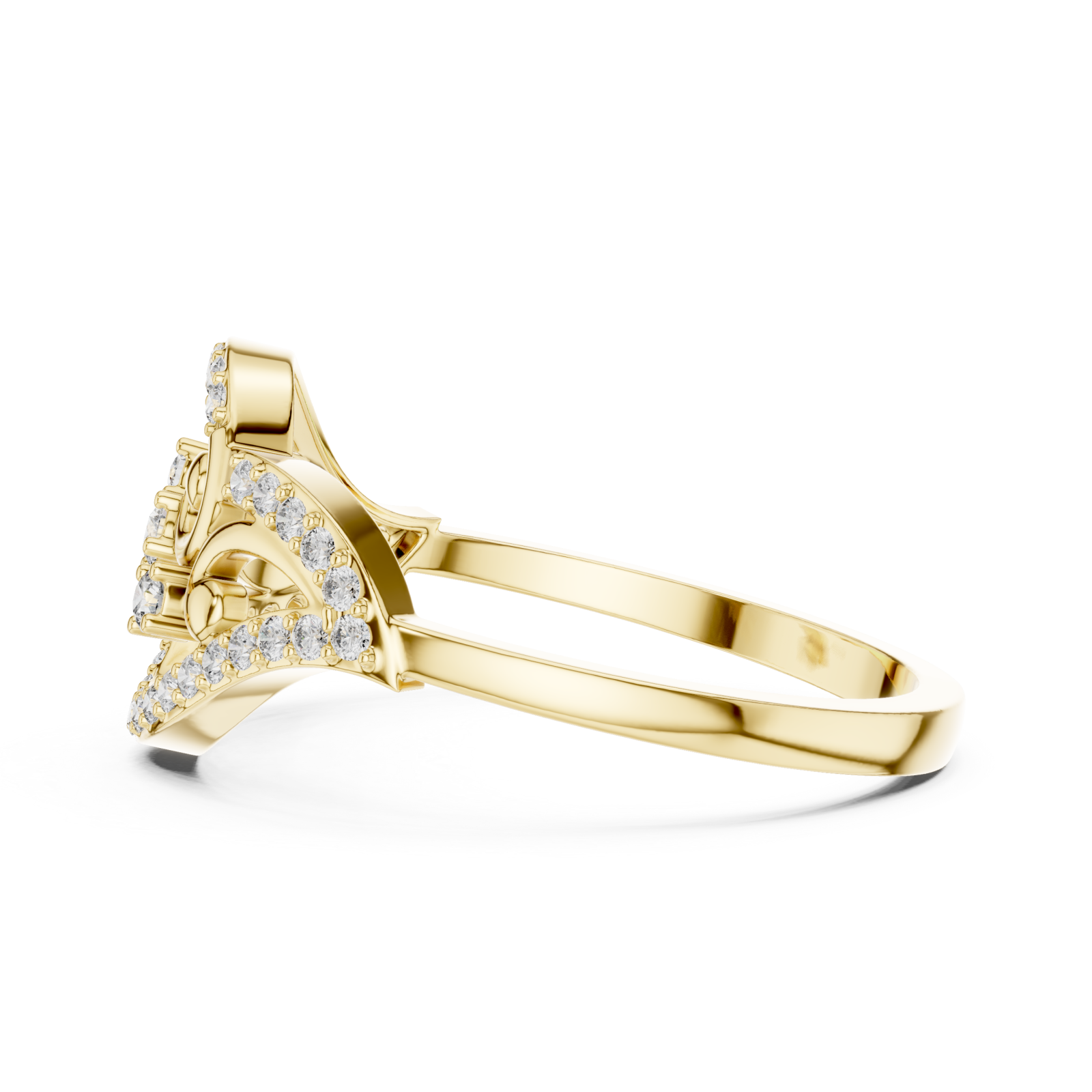  Gold Vivid Fleur Ring Side View