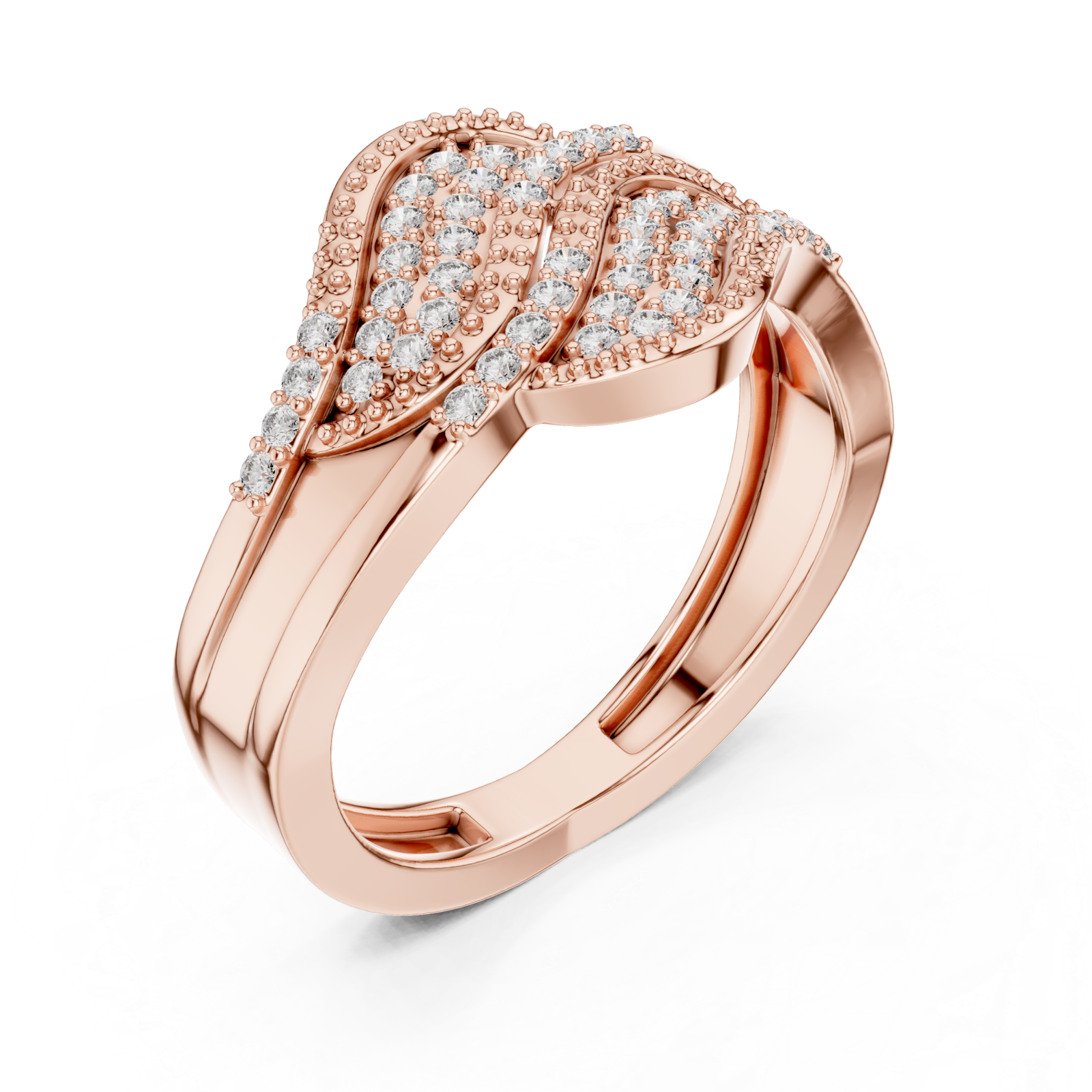  Rose Gold Lustrous Petal Luxe Ring Right View